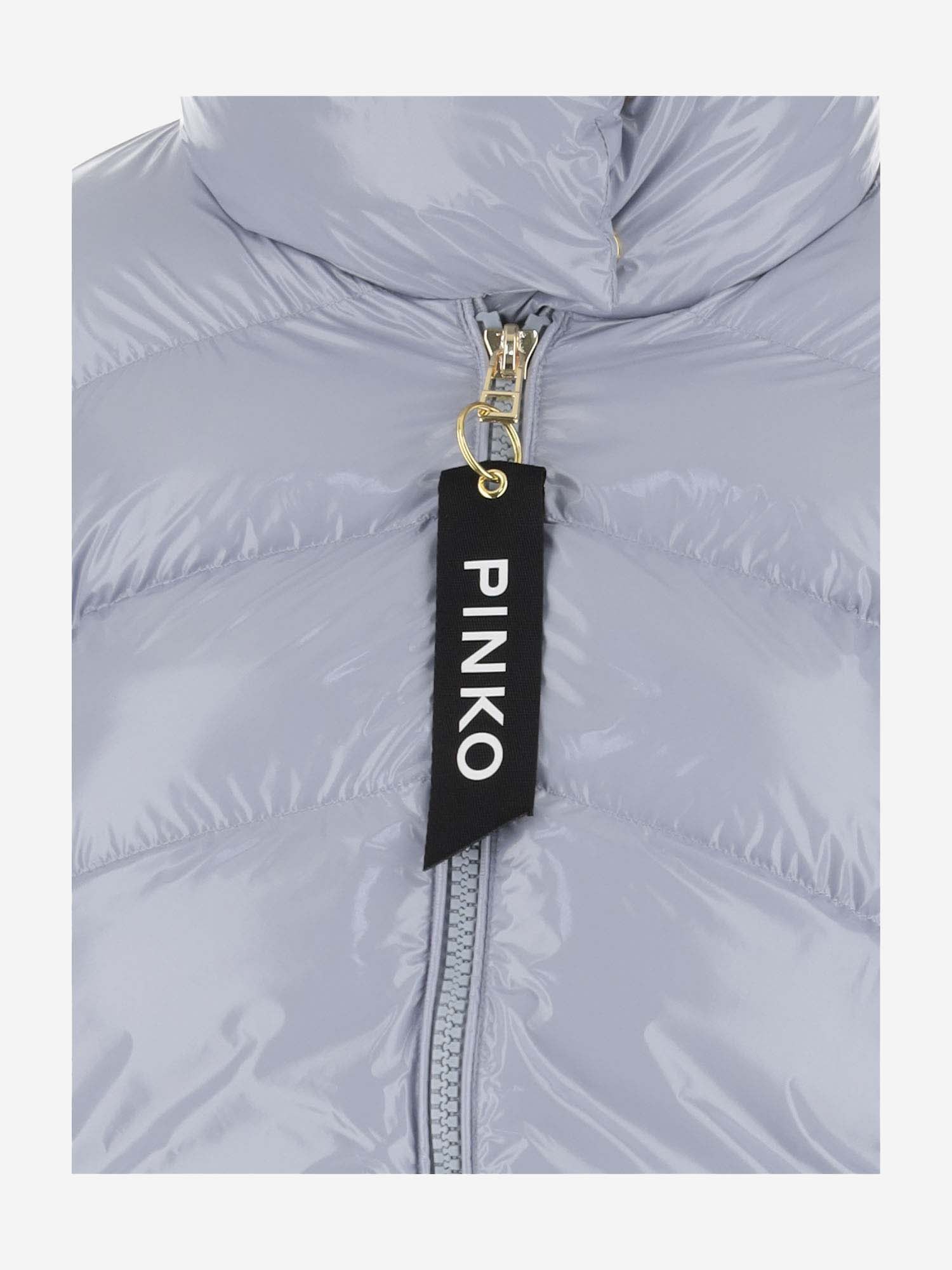 Shop Pinko High Shine Down Jacket In Clear Blue