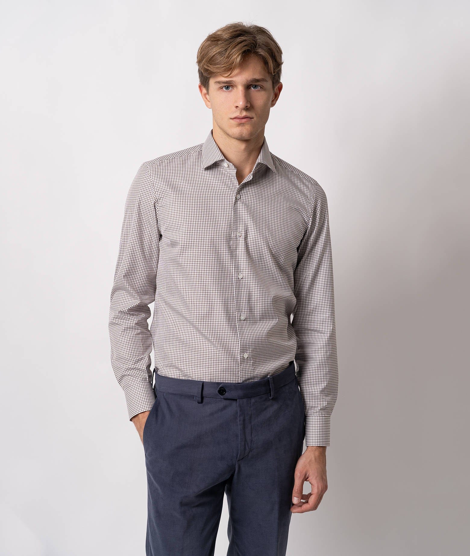 Larusmiani Tailored Cotton Shirt Hyde Park Shirt In Brown