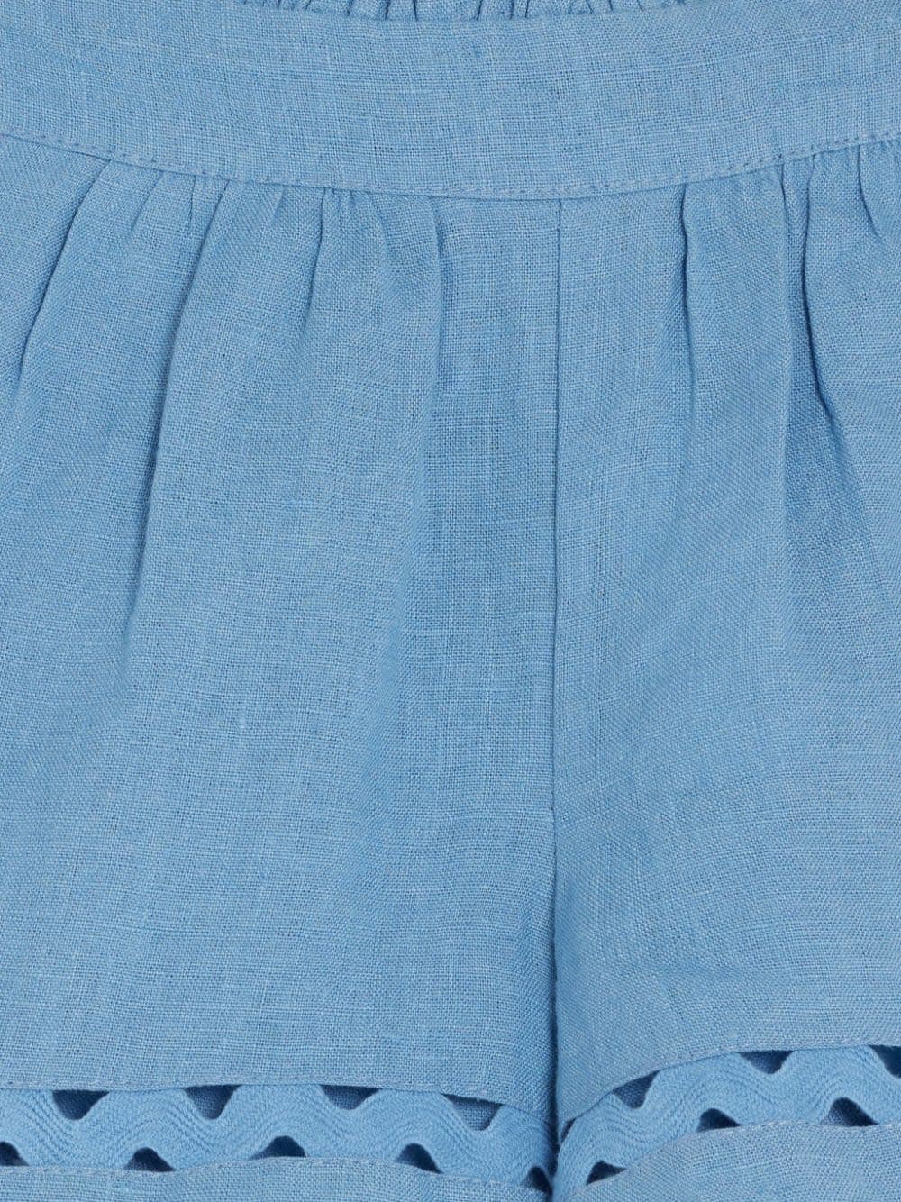 Shop Tartine Et Chocolat Shorts Con Dettaglio Traforato In Blue