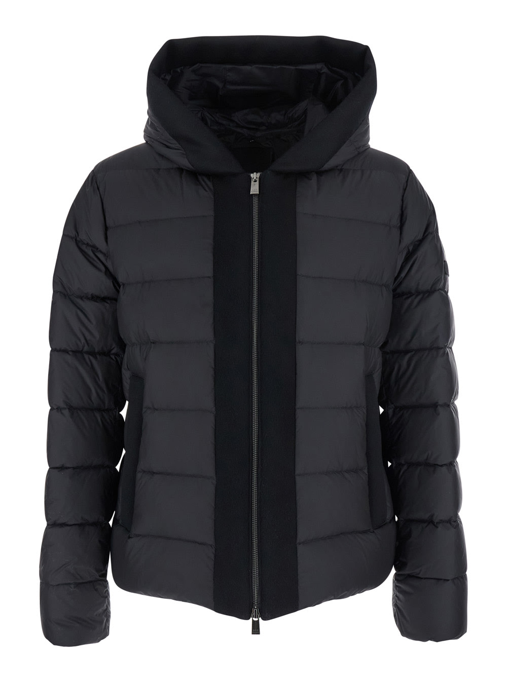 Tatras Liko Black Down Jacket With Drawstring Hood And Logo Patch On The Side In Tech Fabric Man In Black