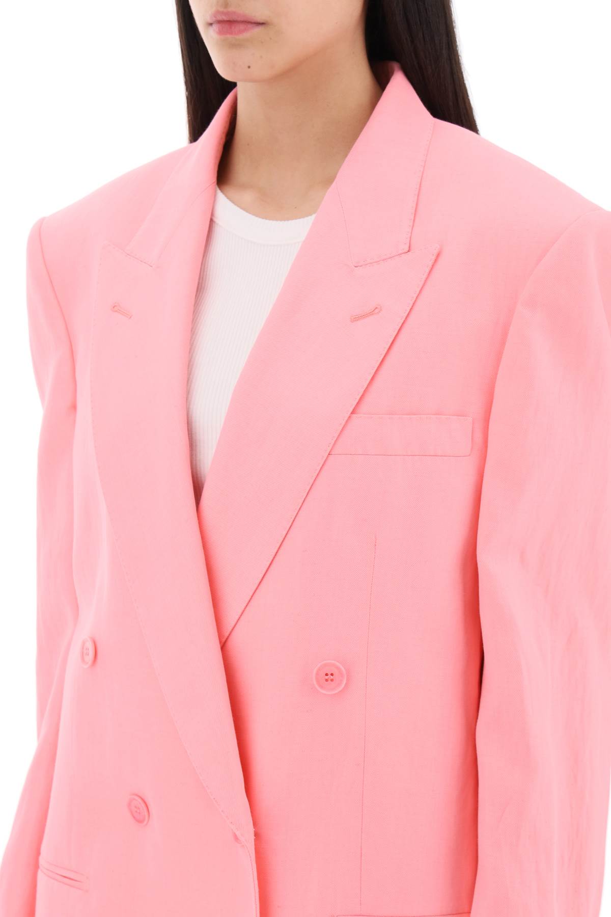 Stella Mccartney Stella Mc Cartney Pink Twill Oversize Blazer In Hibiscus (pink)