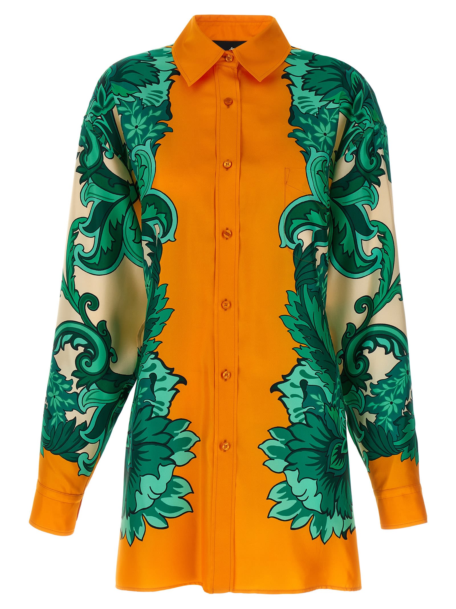 Etro Printed Collared Shirt With Cuffed Long Sleeves