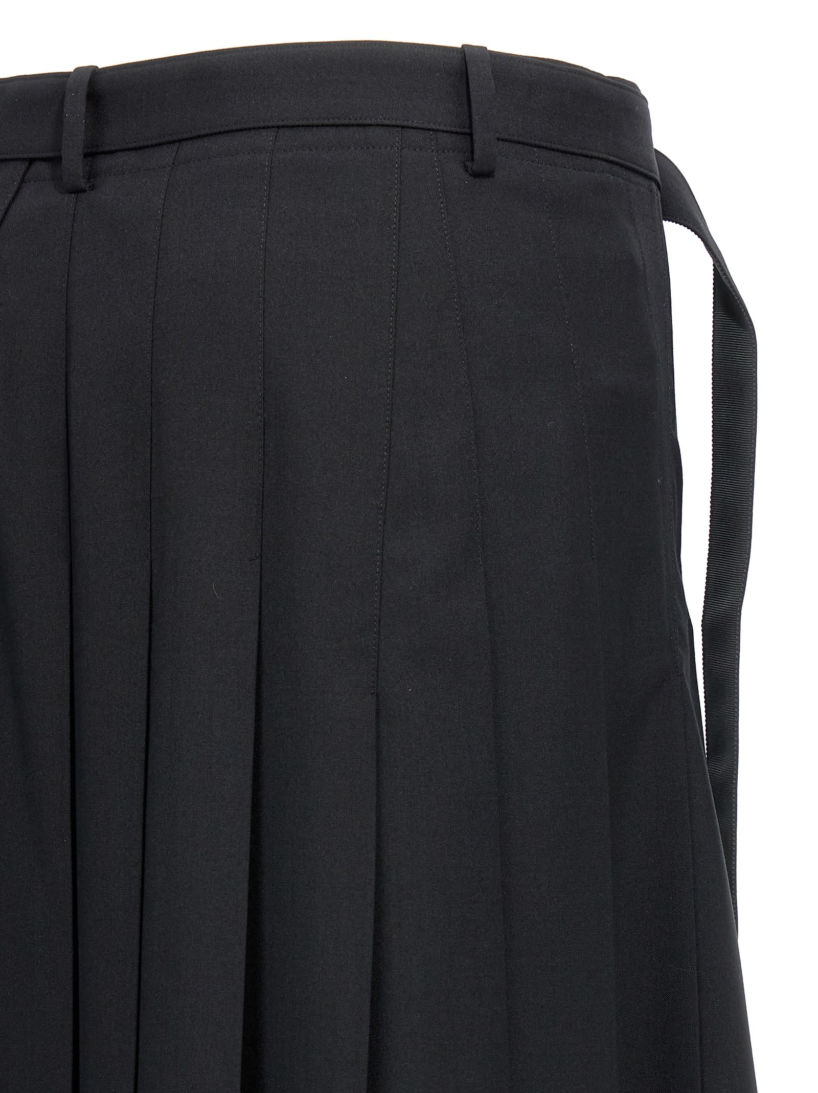 Shop Sacai Suiting Skirt In Black