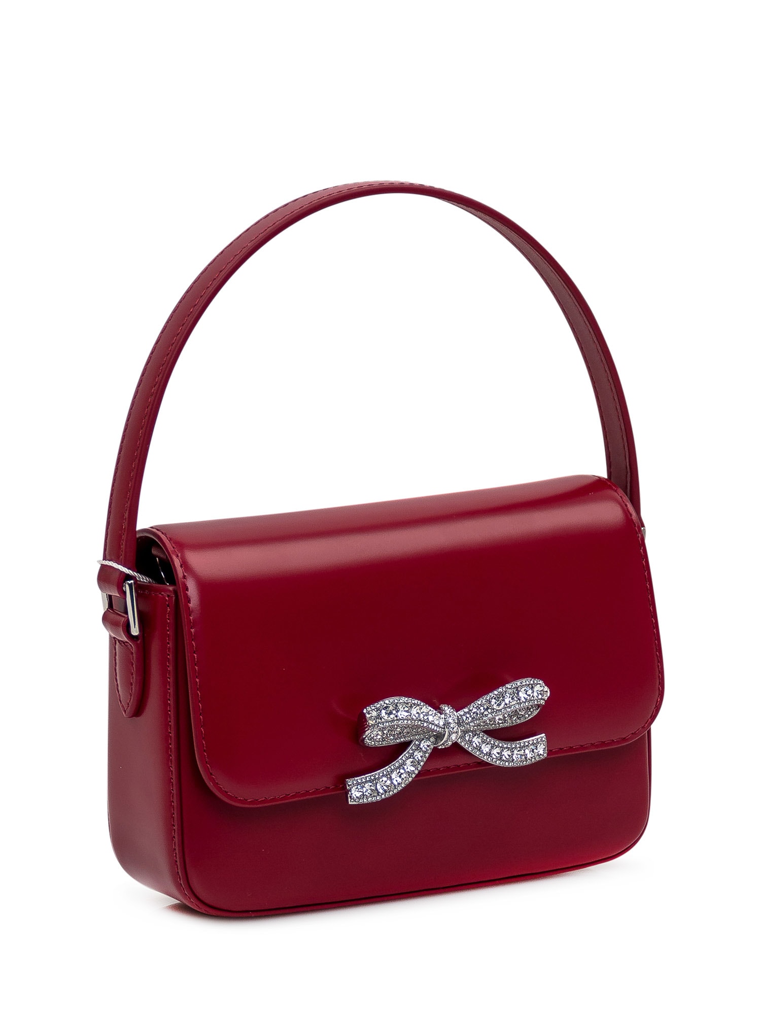 Shop Self-portrait Burgundy Leather Handbag