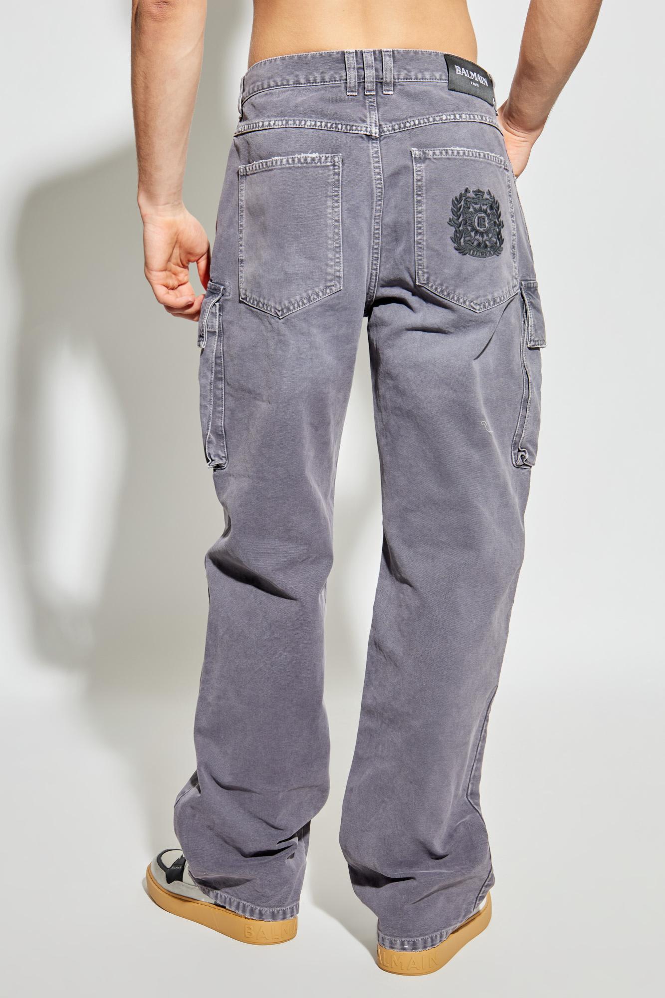 Balmain Trousers With Pockets In Gray