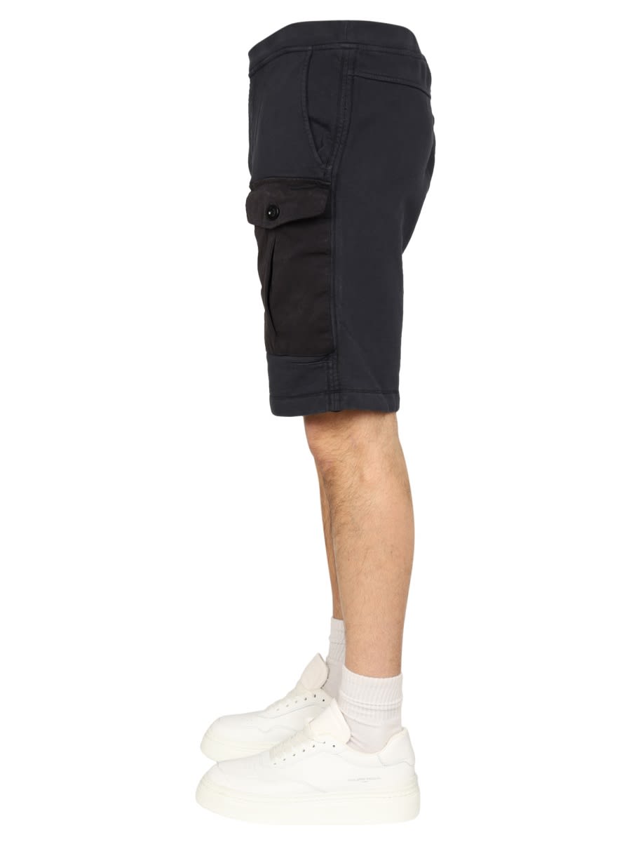 Shop Ten C Pocket Bermuda Shorts In Blue