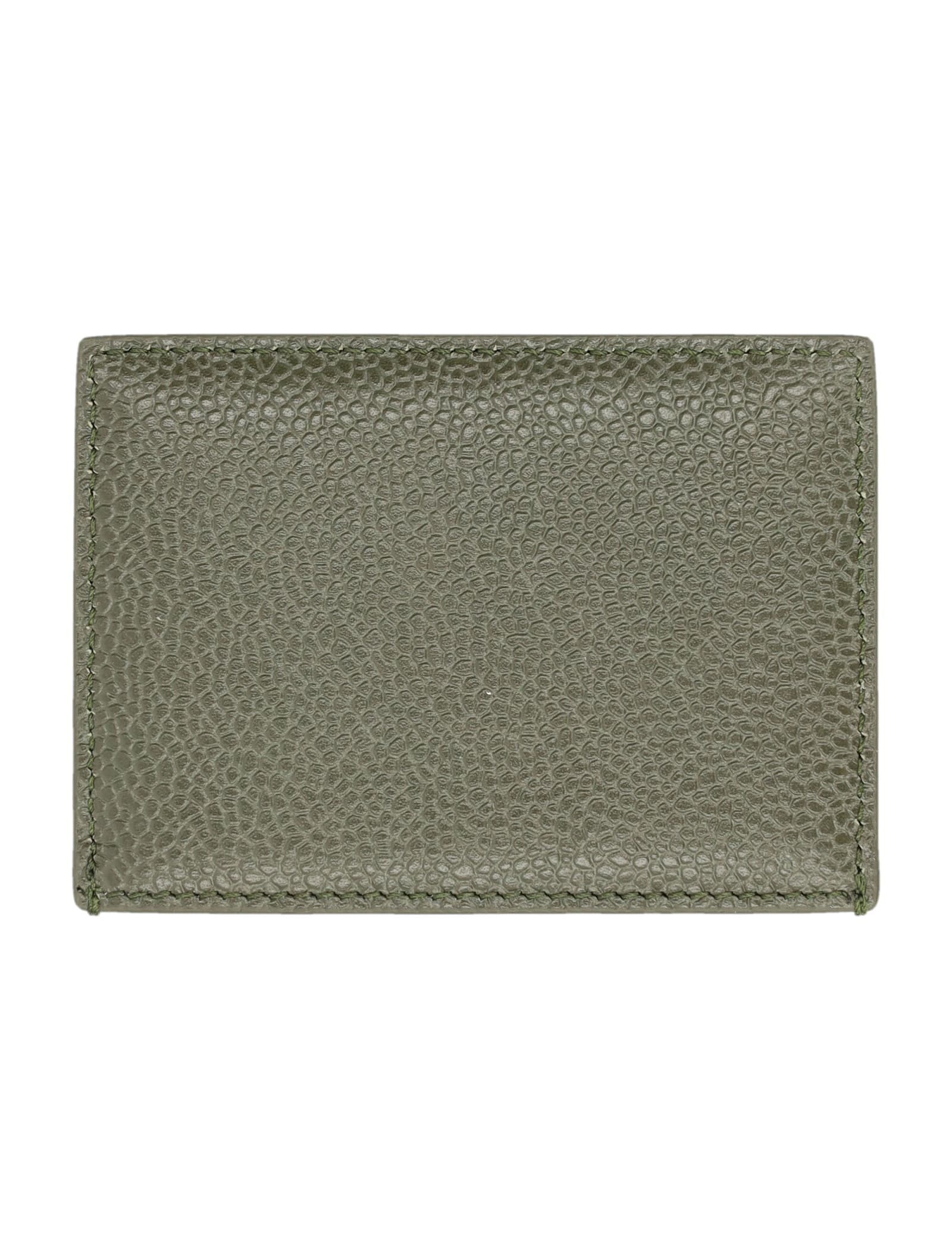 Shop Thom Browne Single Card Holder In Dk Green