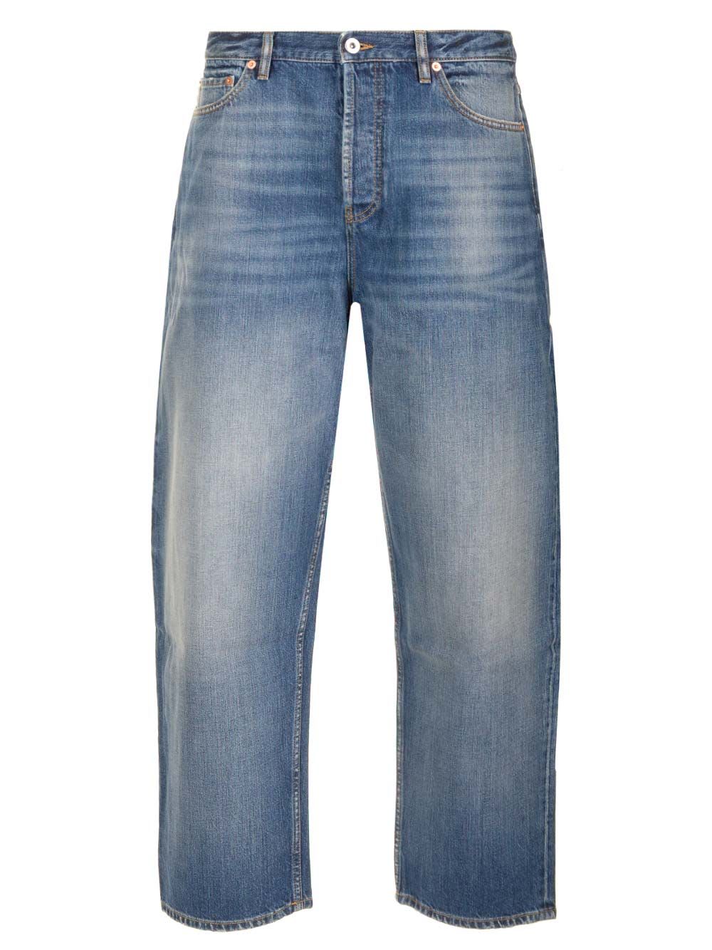 Shop Valentino Wide-leg Jeans In Blue