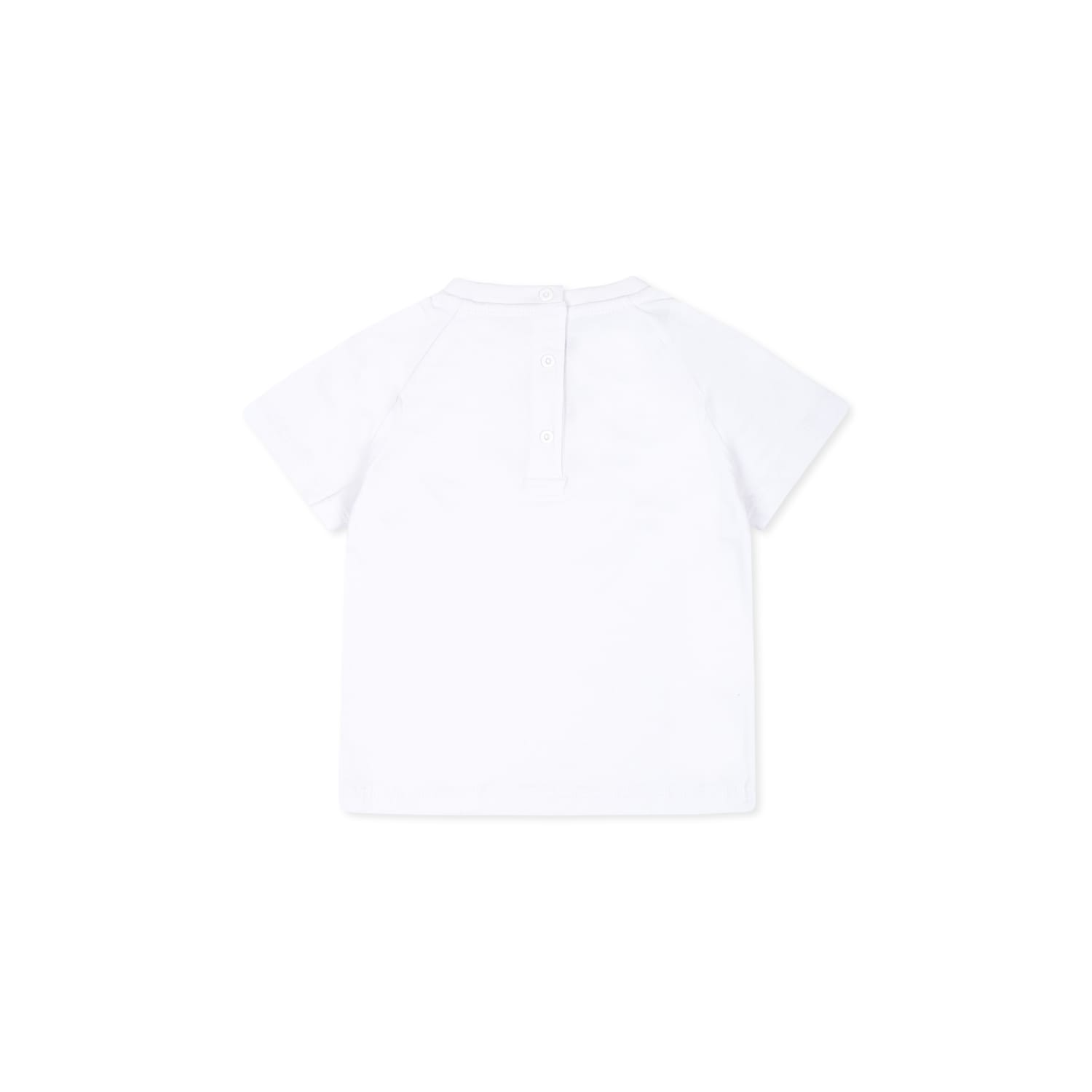 Balmain White T-shirt For Baby Girl With Logo In White