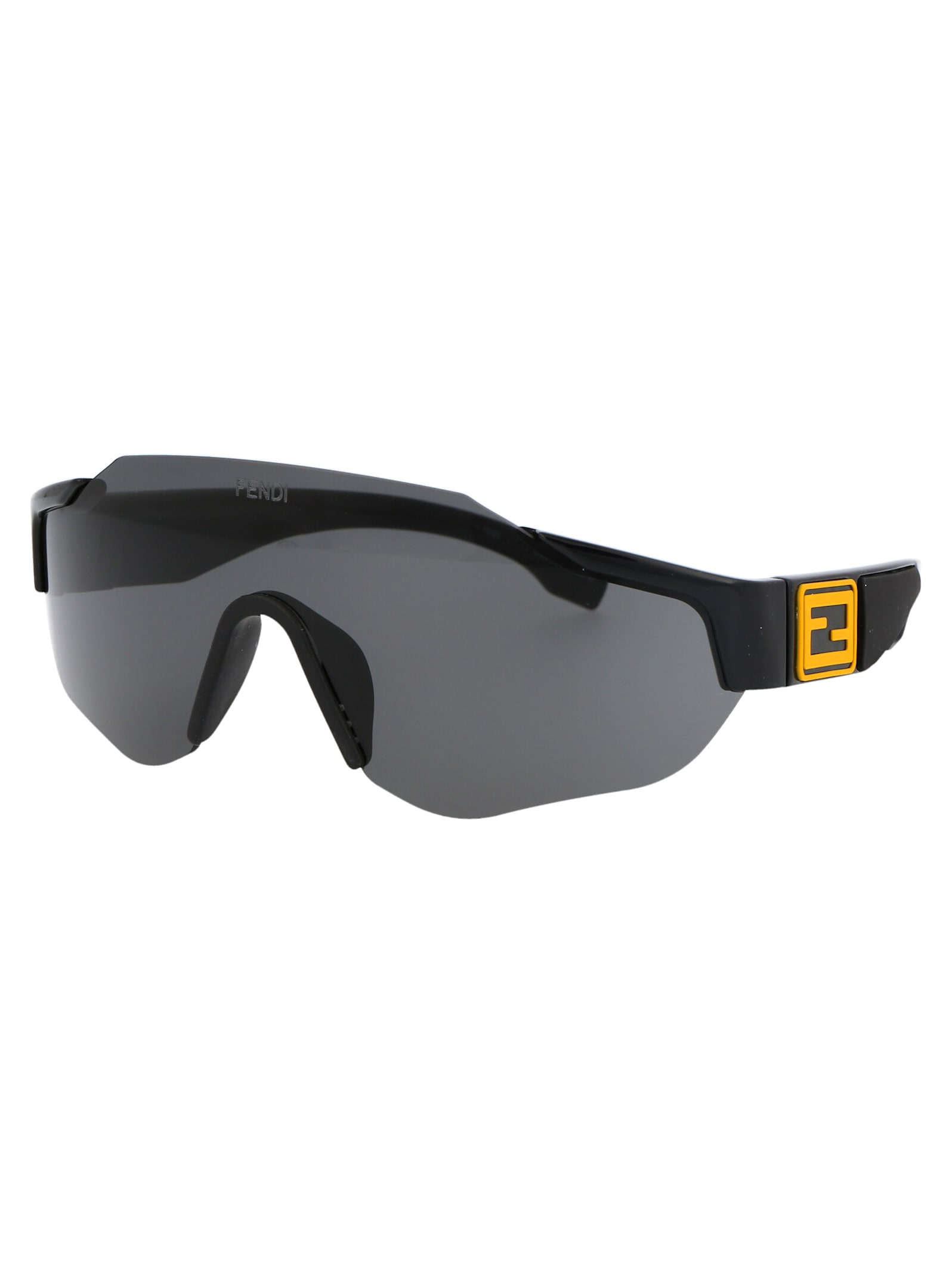 Shop Fendi Sport Sunglasses In 01a Shiny Black / Smoke