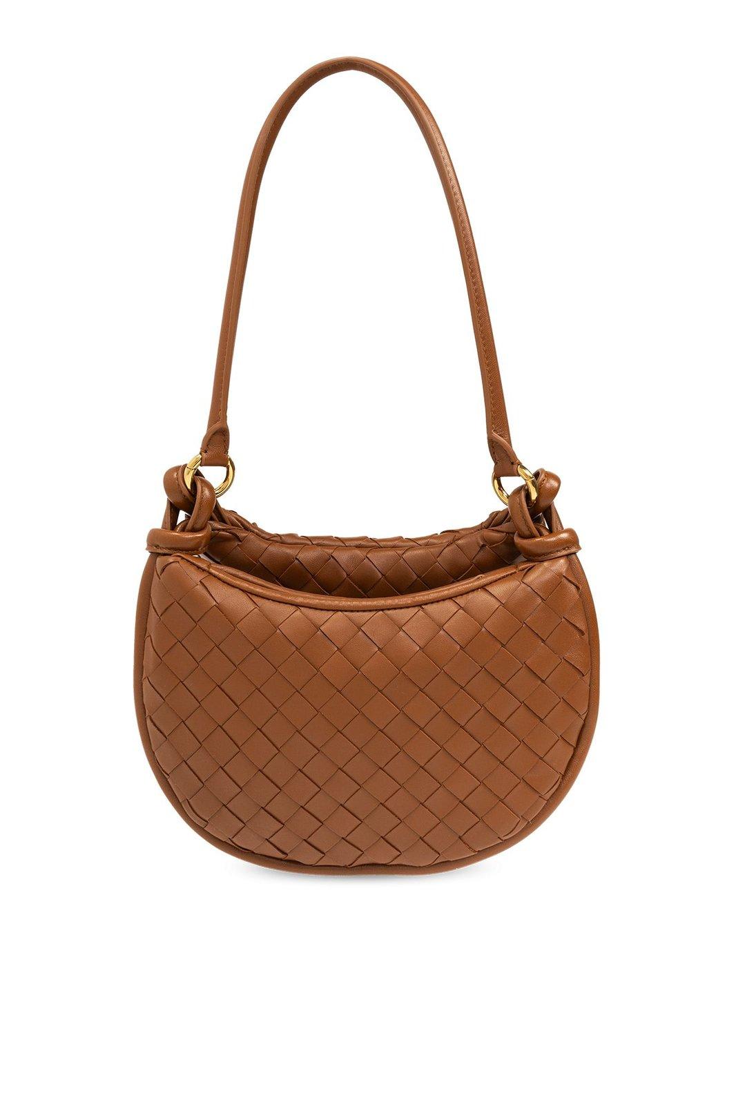 Shop Bottega Veneta Gemelli Small Shoulder Bag In Brown
