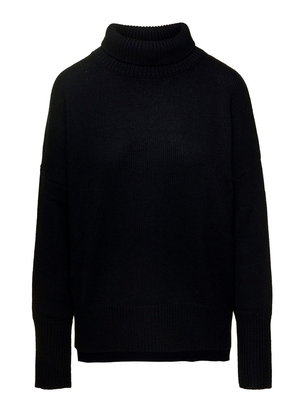 heidi Black Turtleneck Knitting Sweater In Cashmere Woman