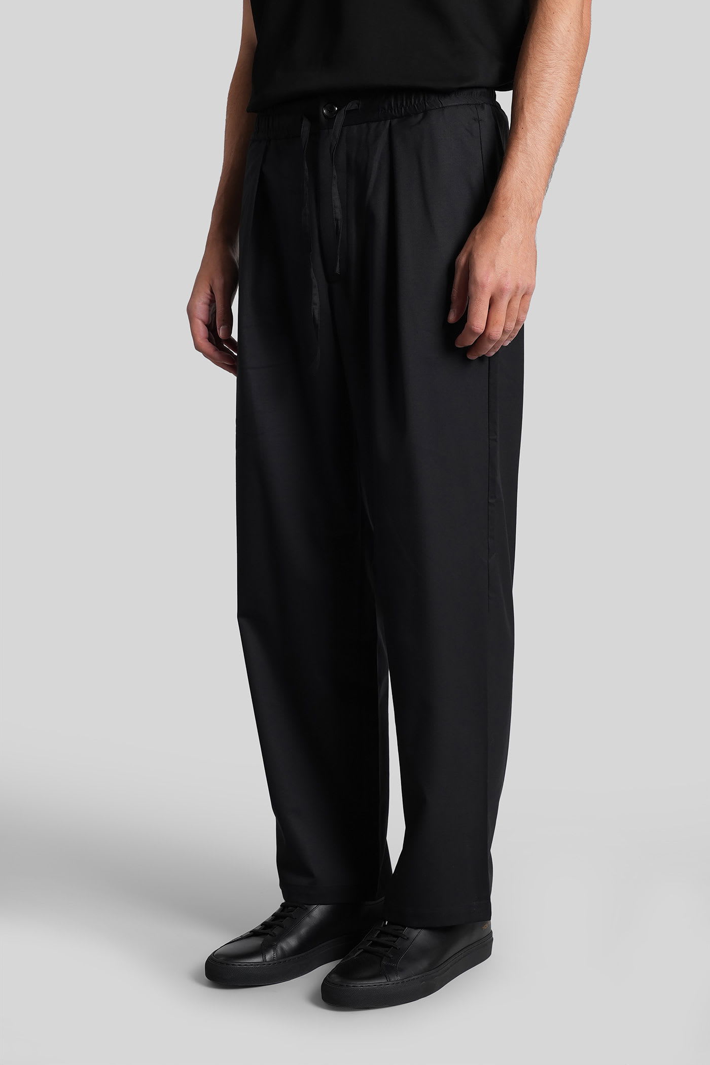 Attachment Pants In Black Polyester In Black