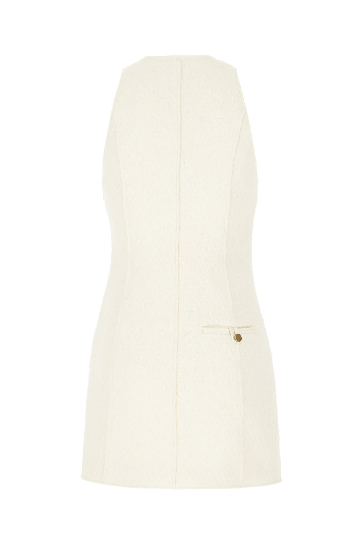 Shop Philosophy Di Lorenzo Serafini Ivory Cotton Blend Mini Dress In Panna