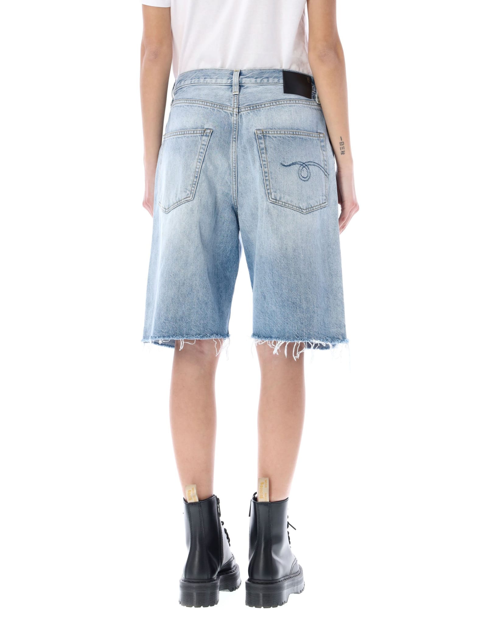 R13 DAMON PLEATED RELAXED SHORT