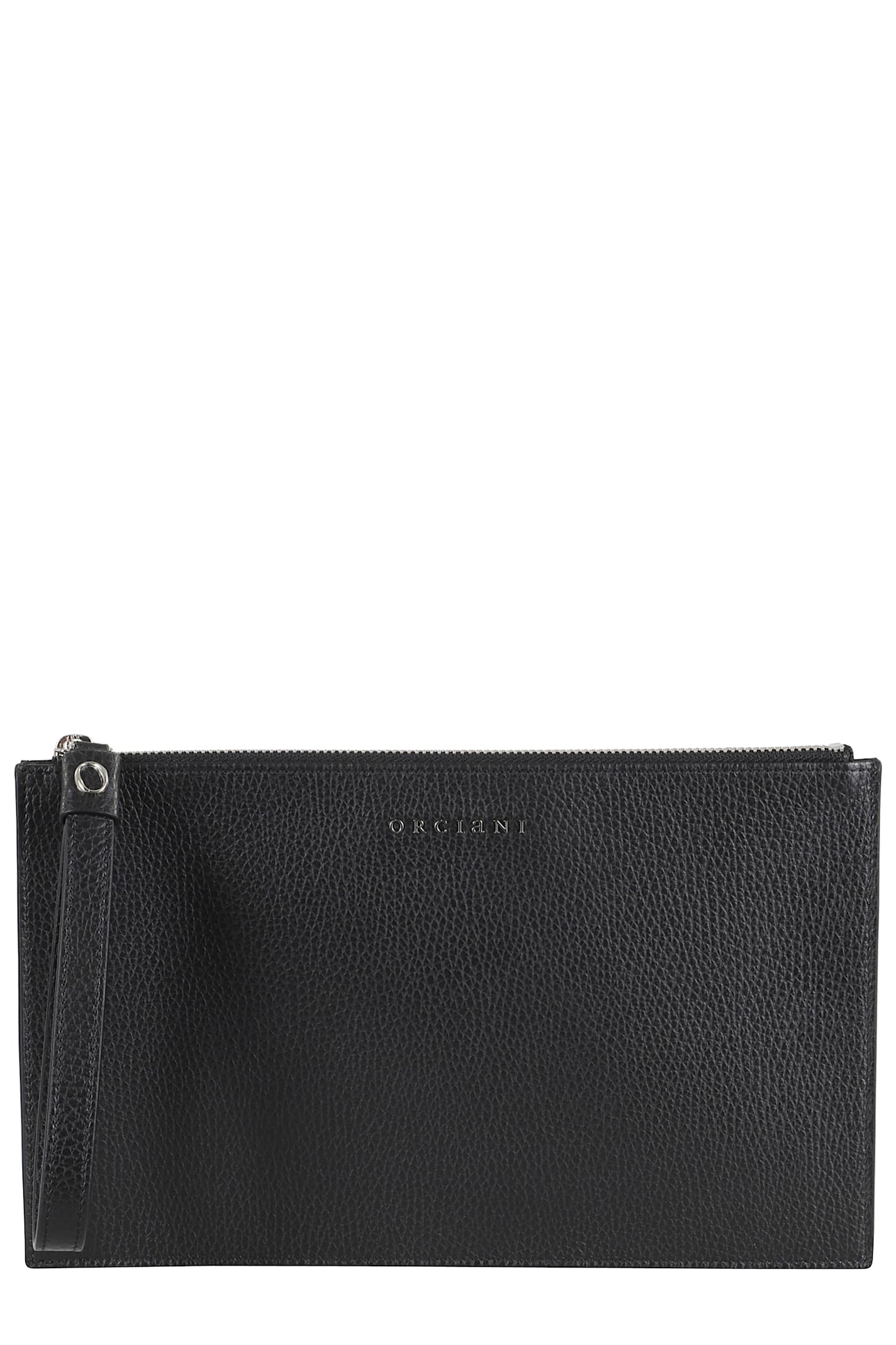 Orciani Pochette Micron Pelle Con Polsiera In Black
