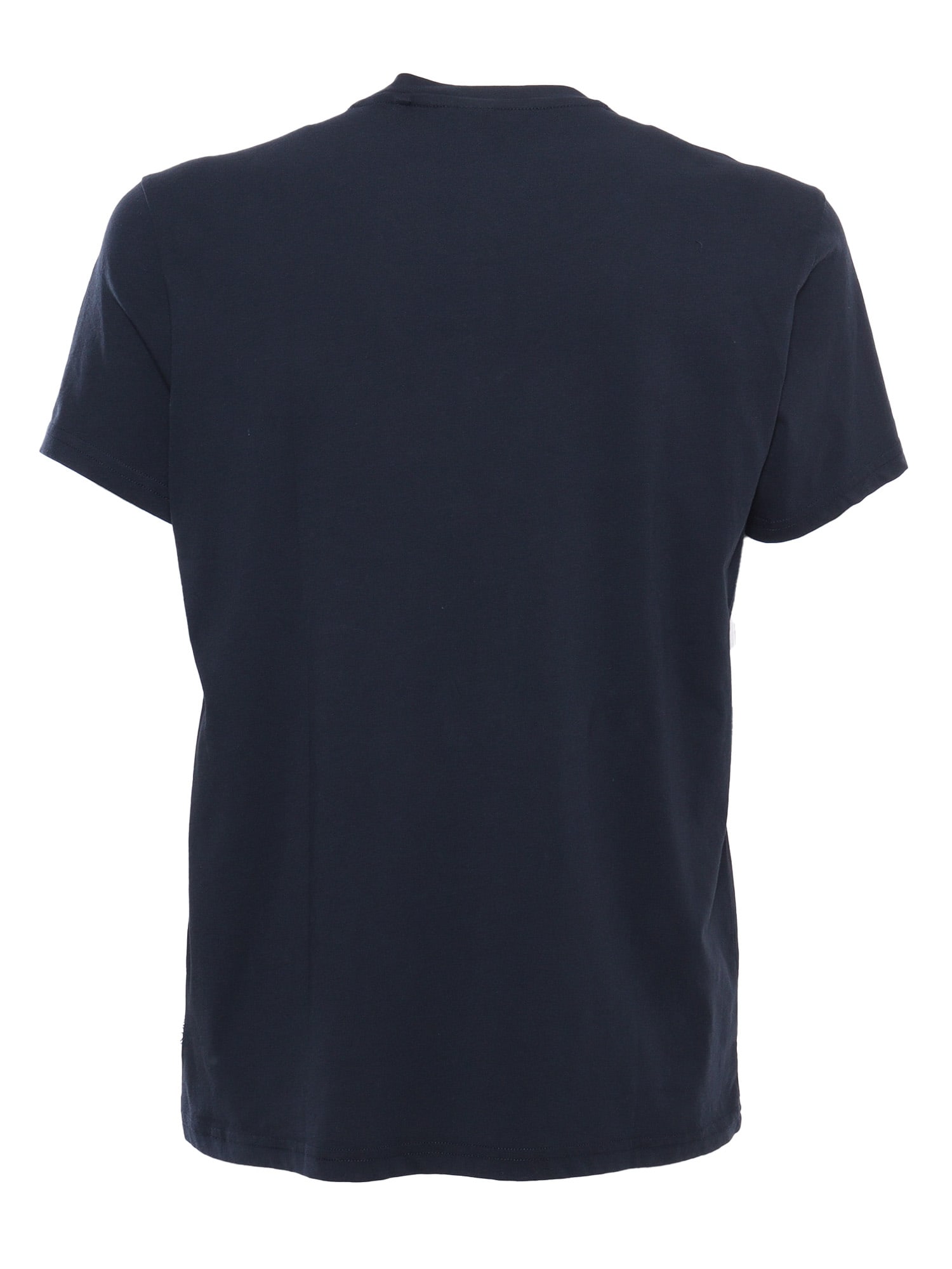 Shop Aspesi Black T-shirt With Prints In Blue