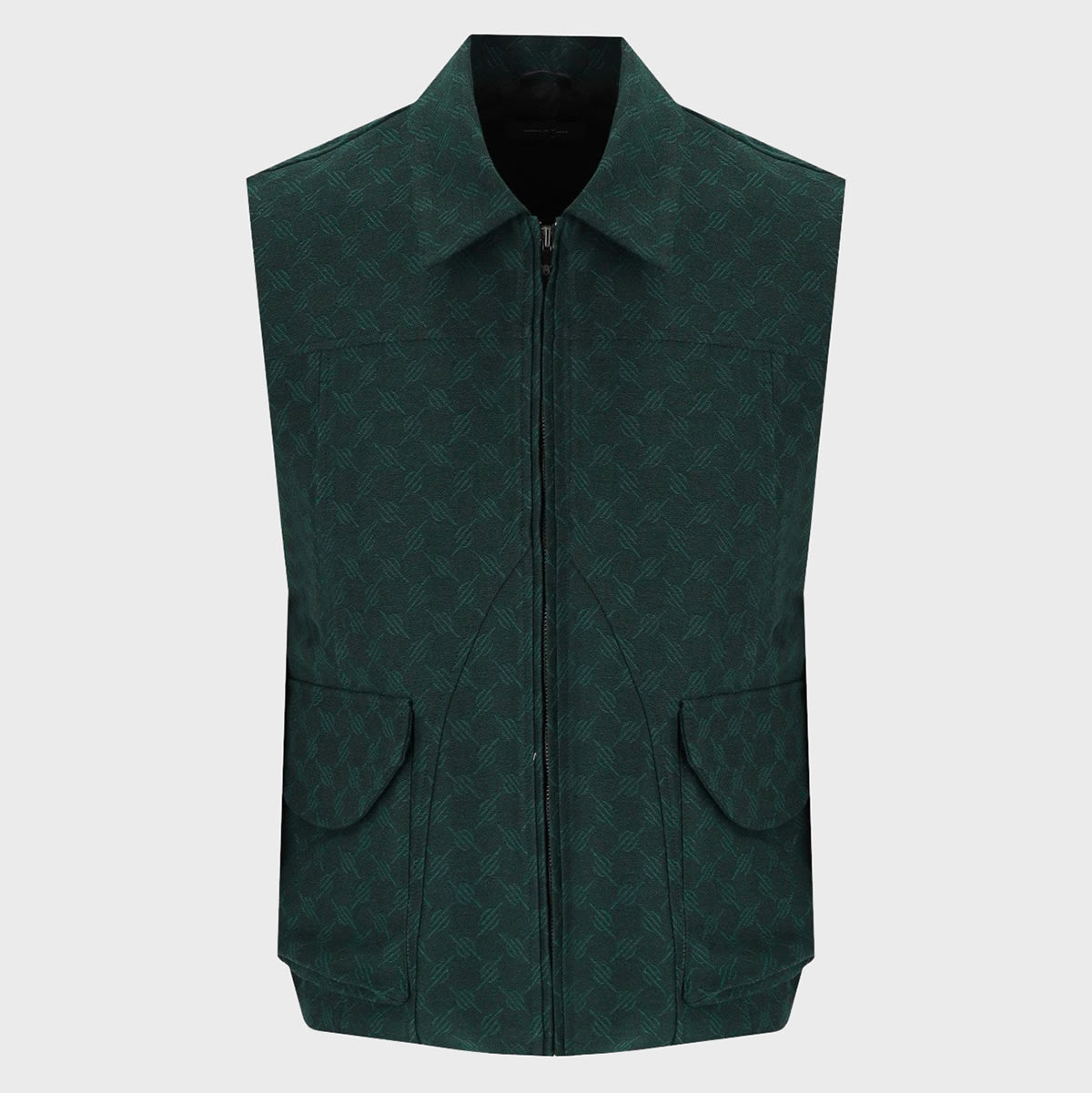 Shop Daily Paper Green Cotton Blend Gilet In Pine Green