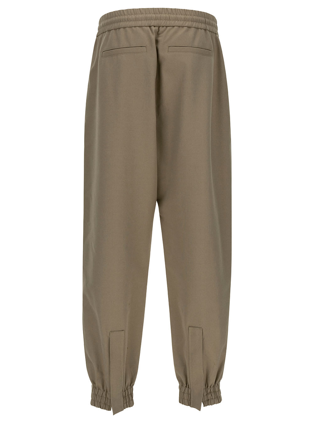 Shop Alexander Mcqueen Beige Cargo Pants With Elastic Waistband In Cotton Man