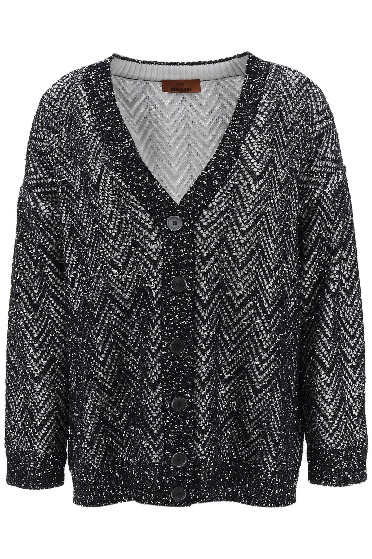 Shop Missoni Sequined Two-tone Cardigan