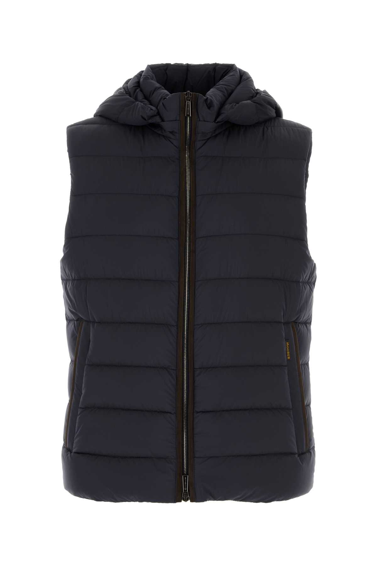 Shop Moorer Navy Blue Nylon Blend Febo Down Jacket In Darkblu