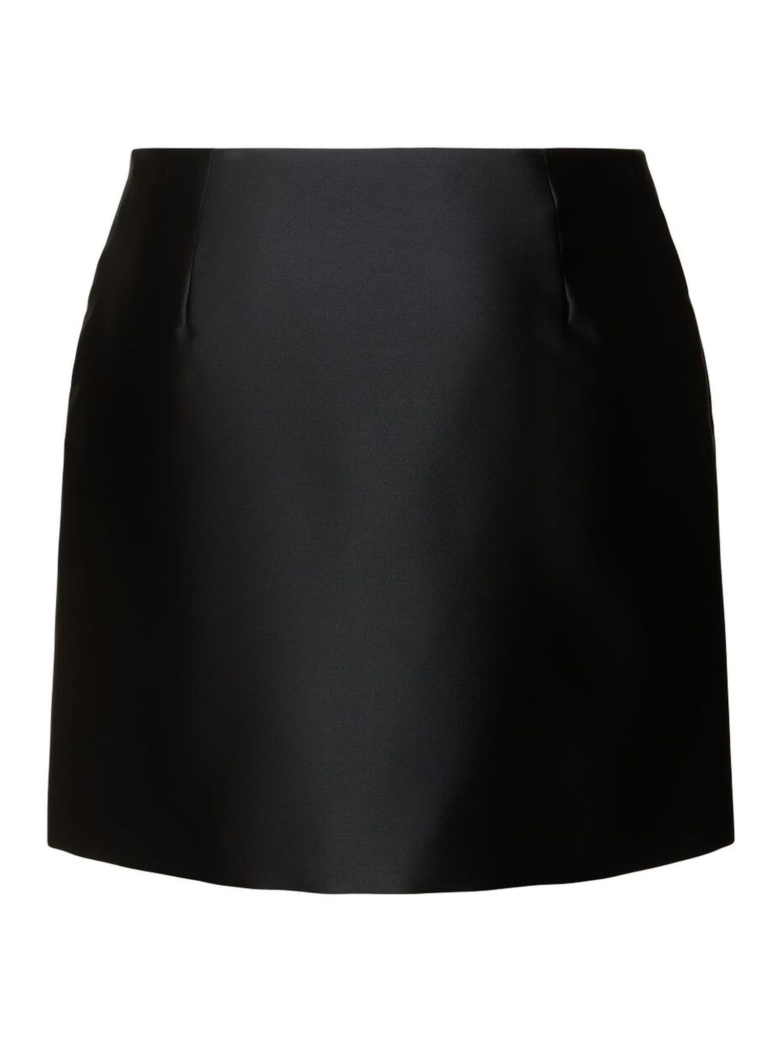 Shop Philosophy Di Lorenzo Serafini Duchesse Satin Mini Skirt In Black