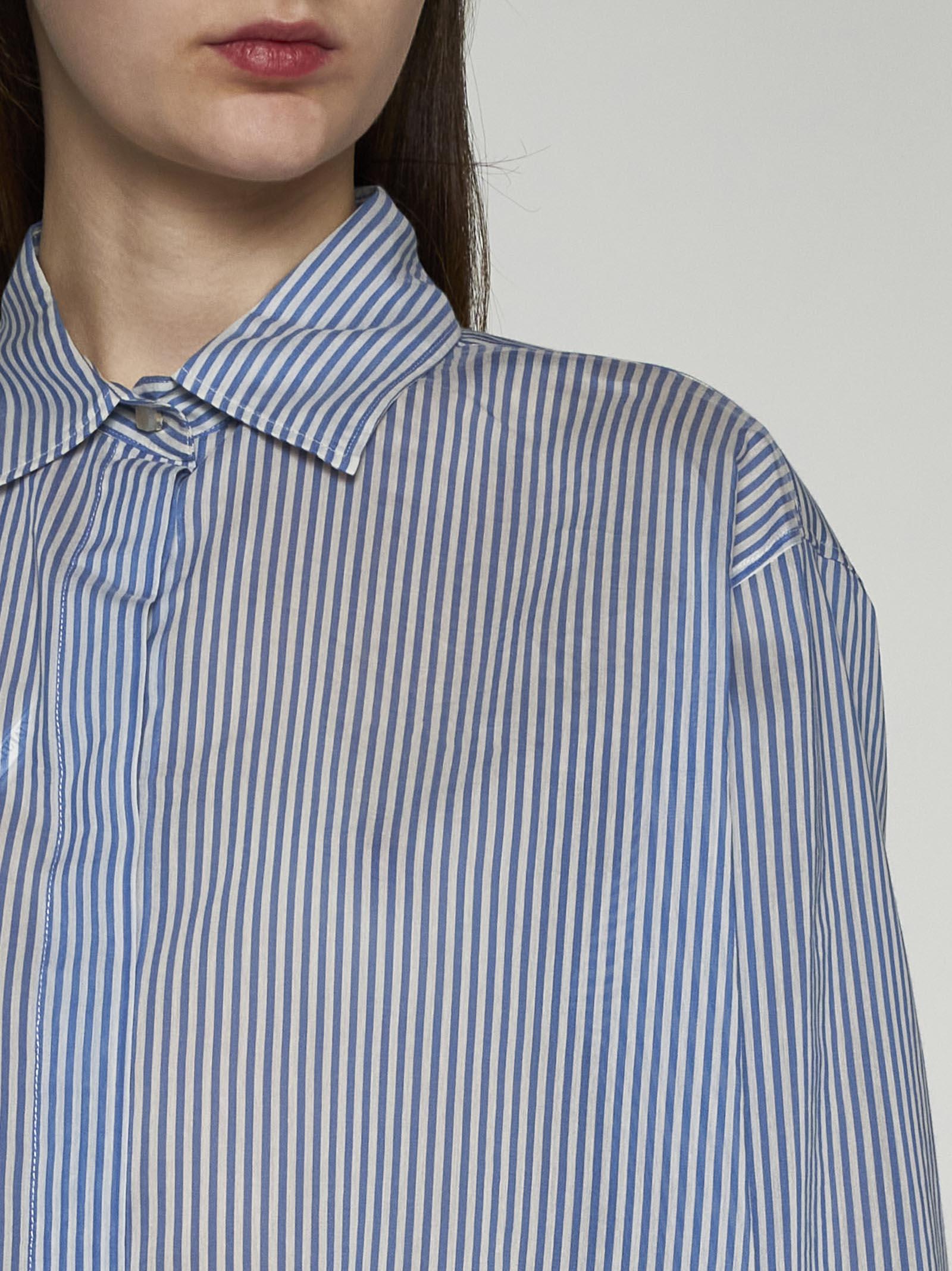 Shop Max Mara Vertigo Cotton And Silk Shirt In Blue