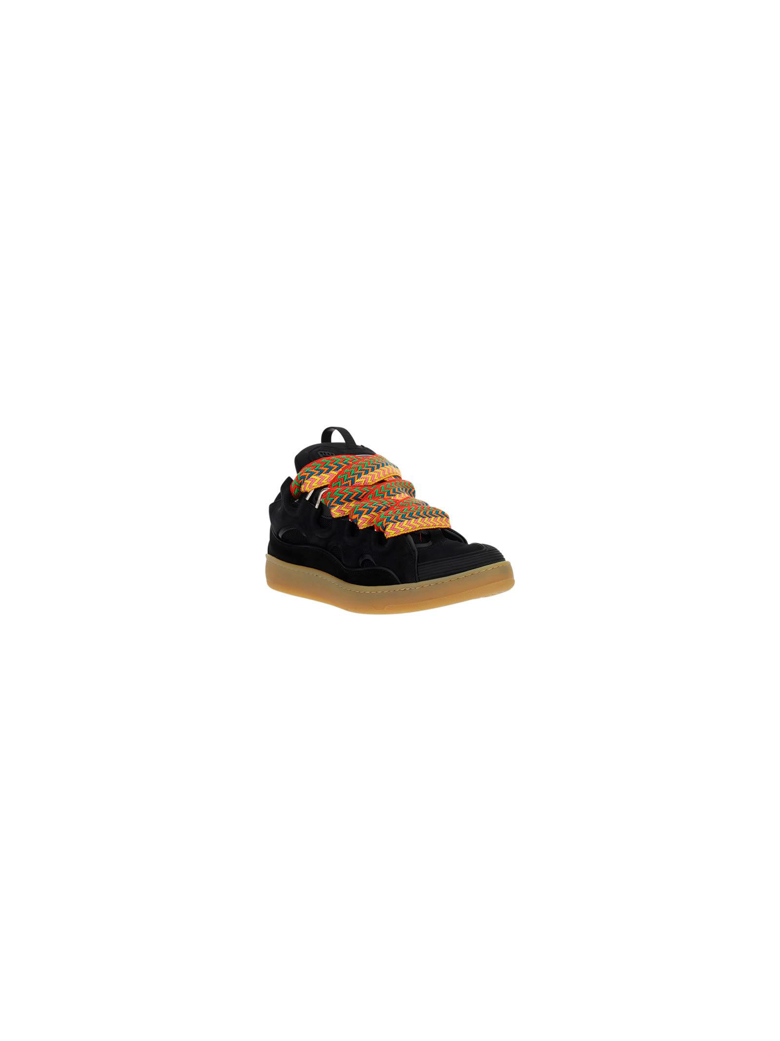Shop Lanvin Curb Sneakers In Black/multicolour