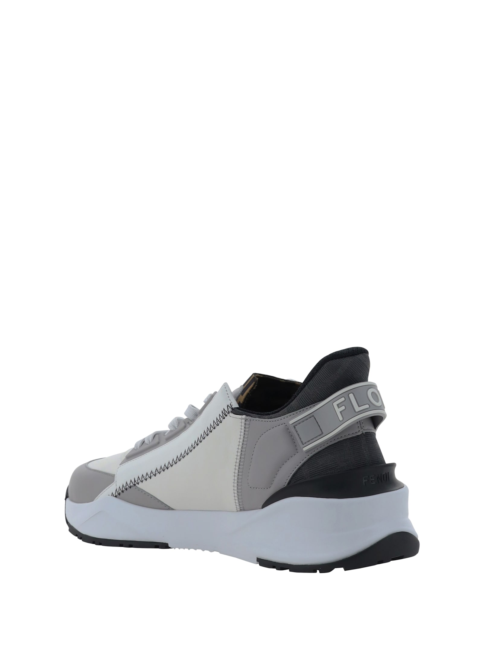 Shop Fendi Flow Low-top Sneakers In Uwhit+accia.fer+grig