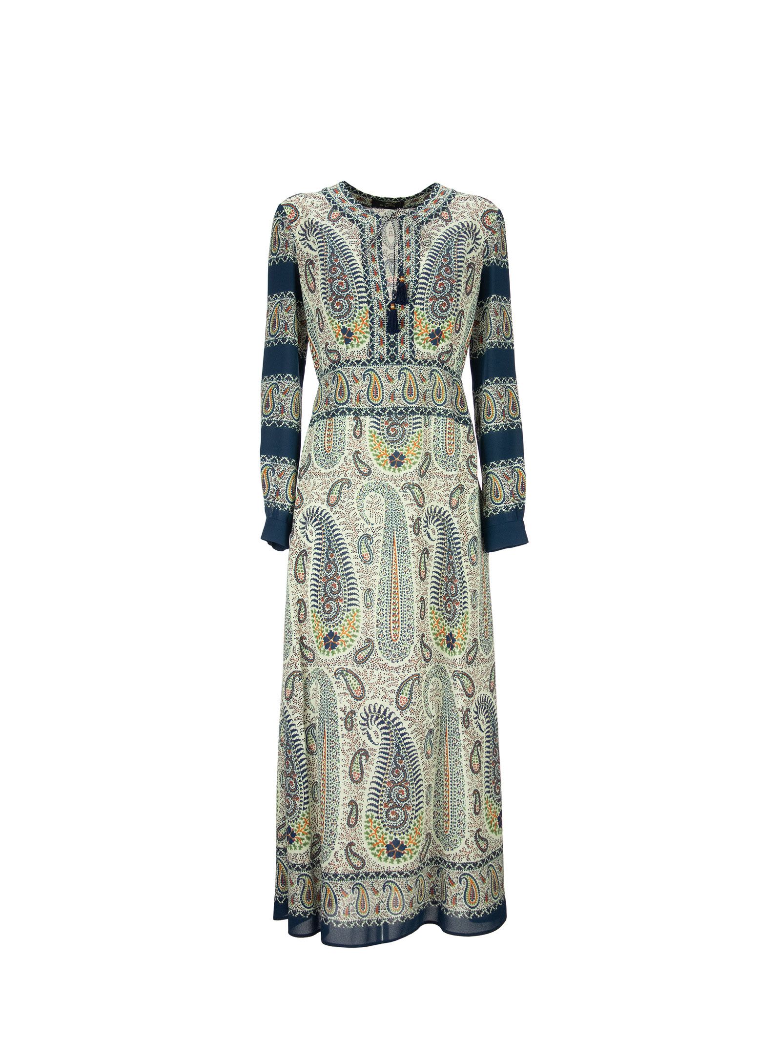 Etro Mosaic Paisley Print Dress Blue