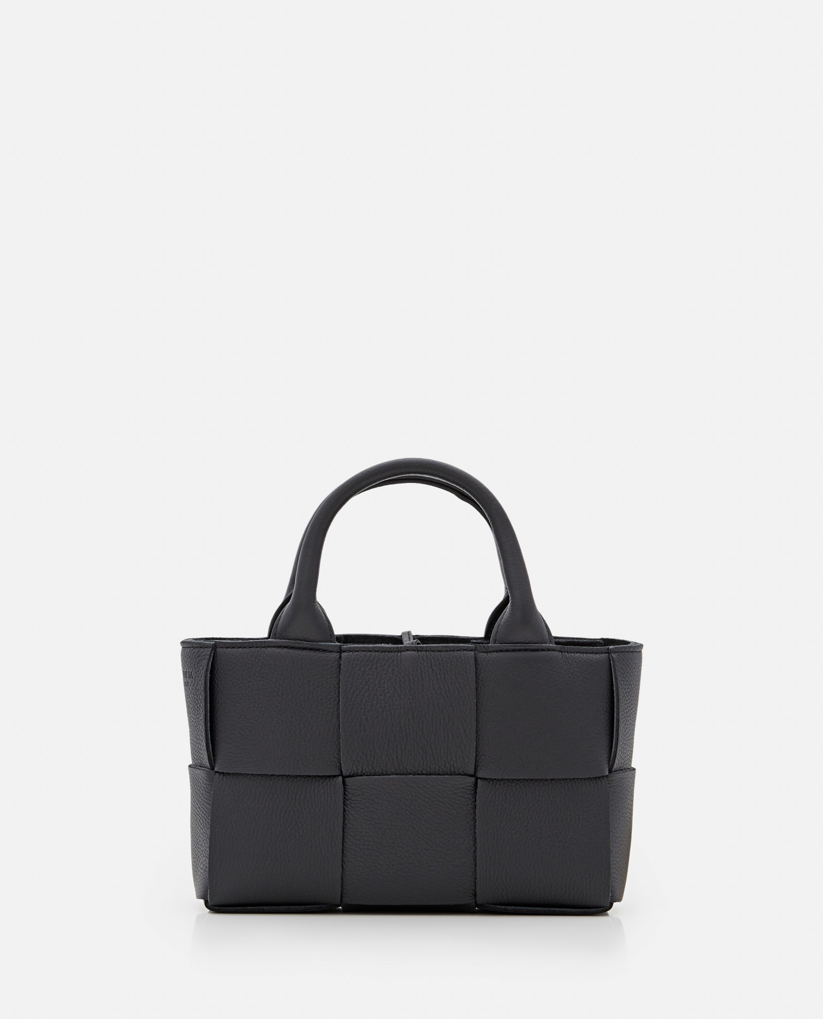 Shop Bottega Veneta Candy Arco Leather Tote Bag In Black