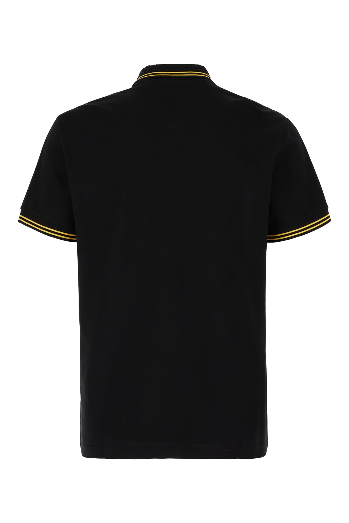 Shop Versace Black Piquet Polo Shirt