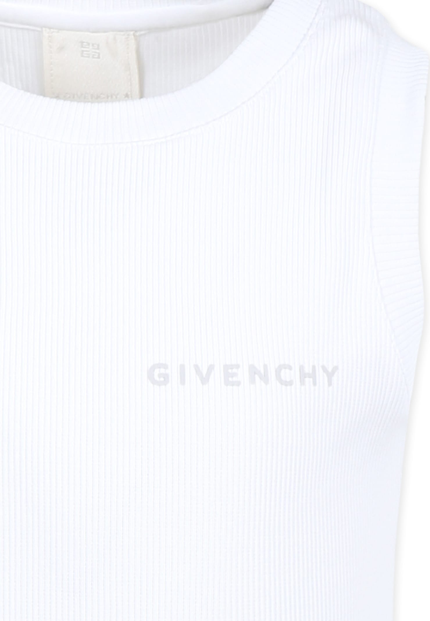 Givenchy White Tank Top For Boy With Logo In White