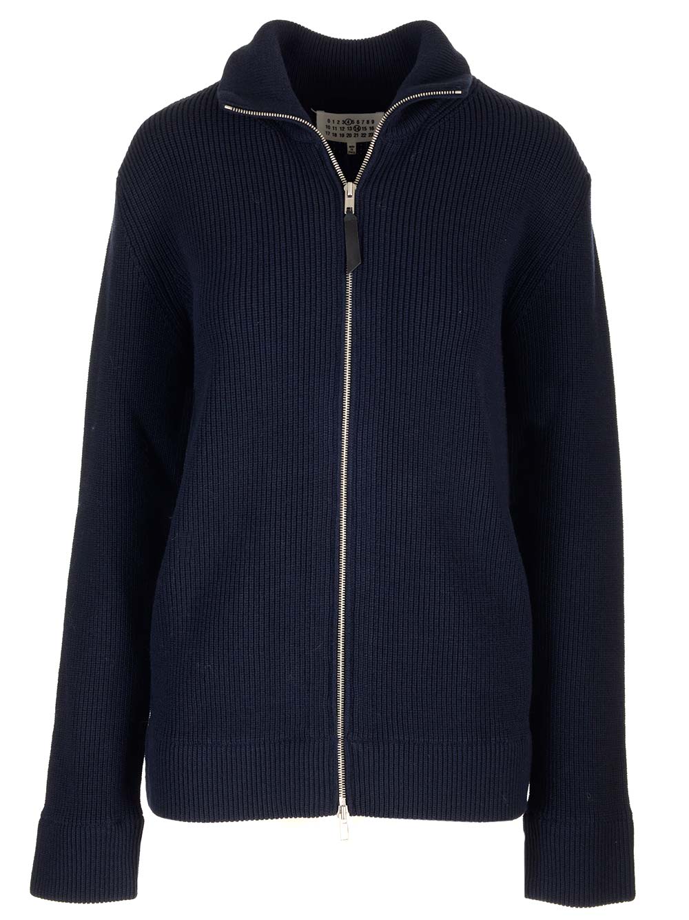 Shop Maison Margiela Zipped Cardigan In Blue