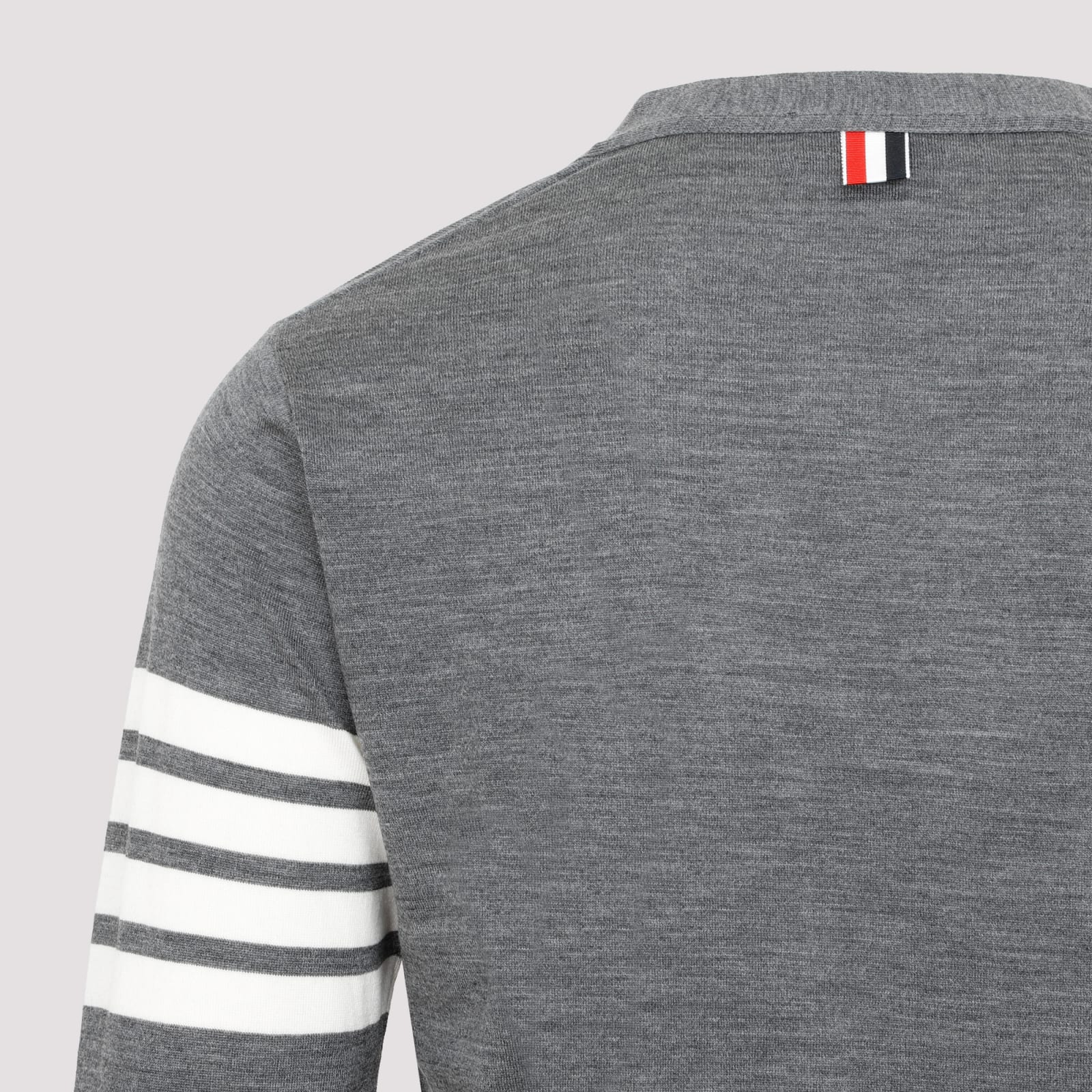 Shop Thom Browne Wool Cardigan In Med Grey