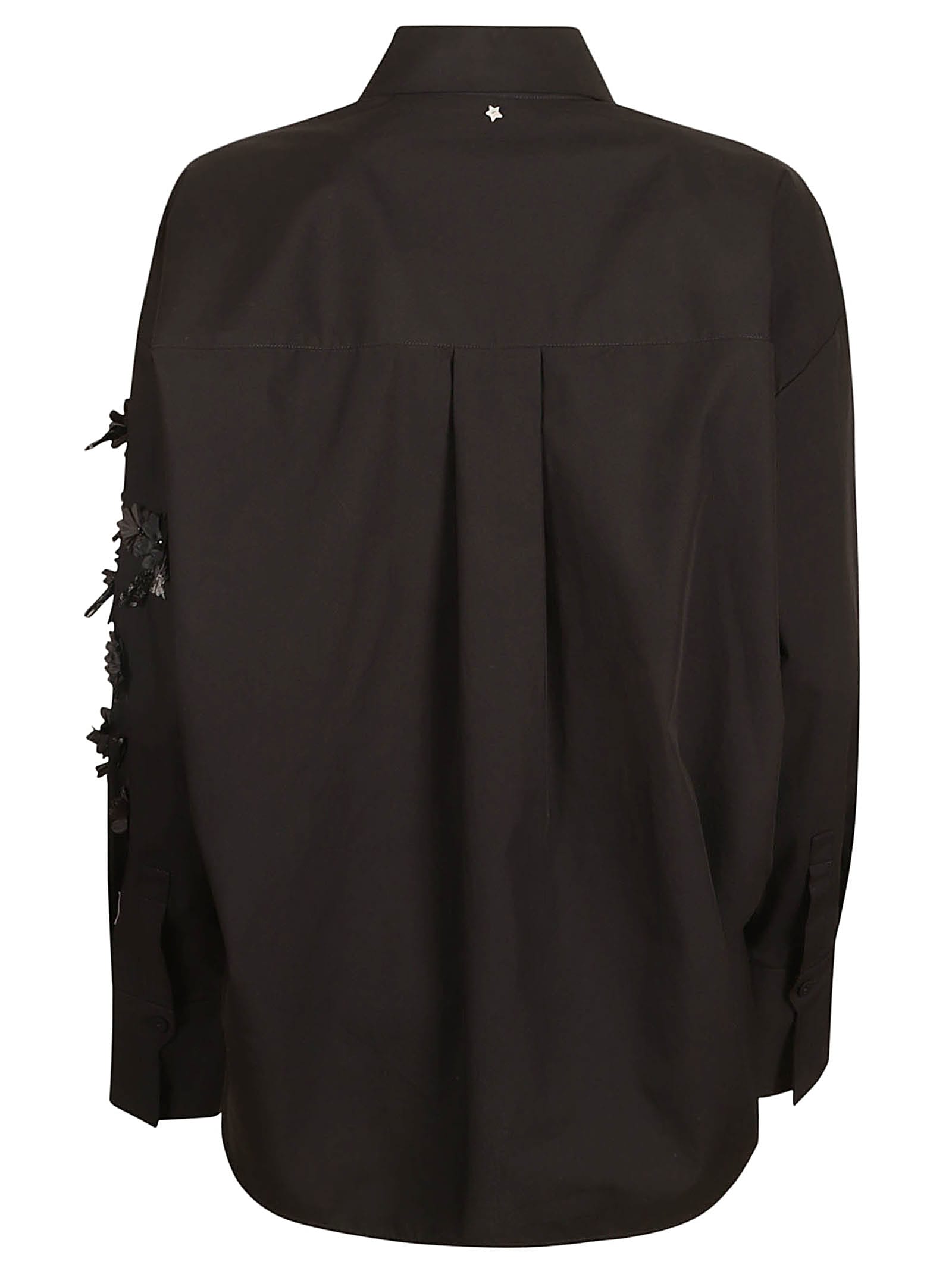 Shop Lorena Antoniazzi Floral Shirt In Black