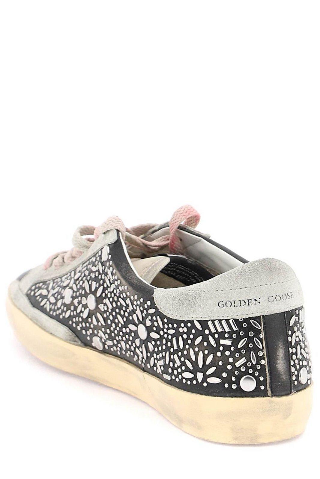 Shop Golden Goose Super Star Low-top Sneakers In Black Ice (black)