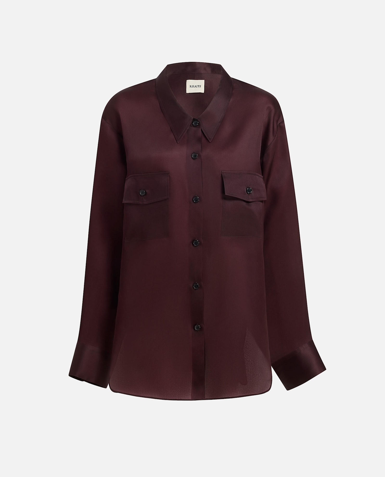 Khaite Matteo Organza Shirt In Burgundy