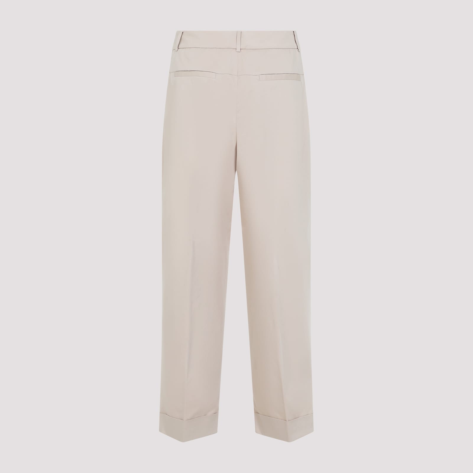 Shop Peserico Cotton Pants In Beige Ambrato