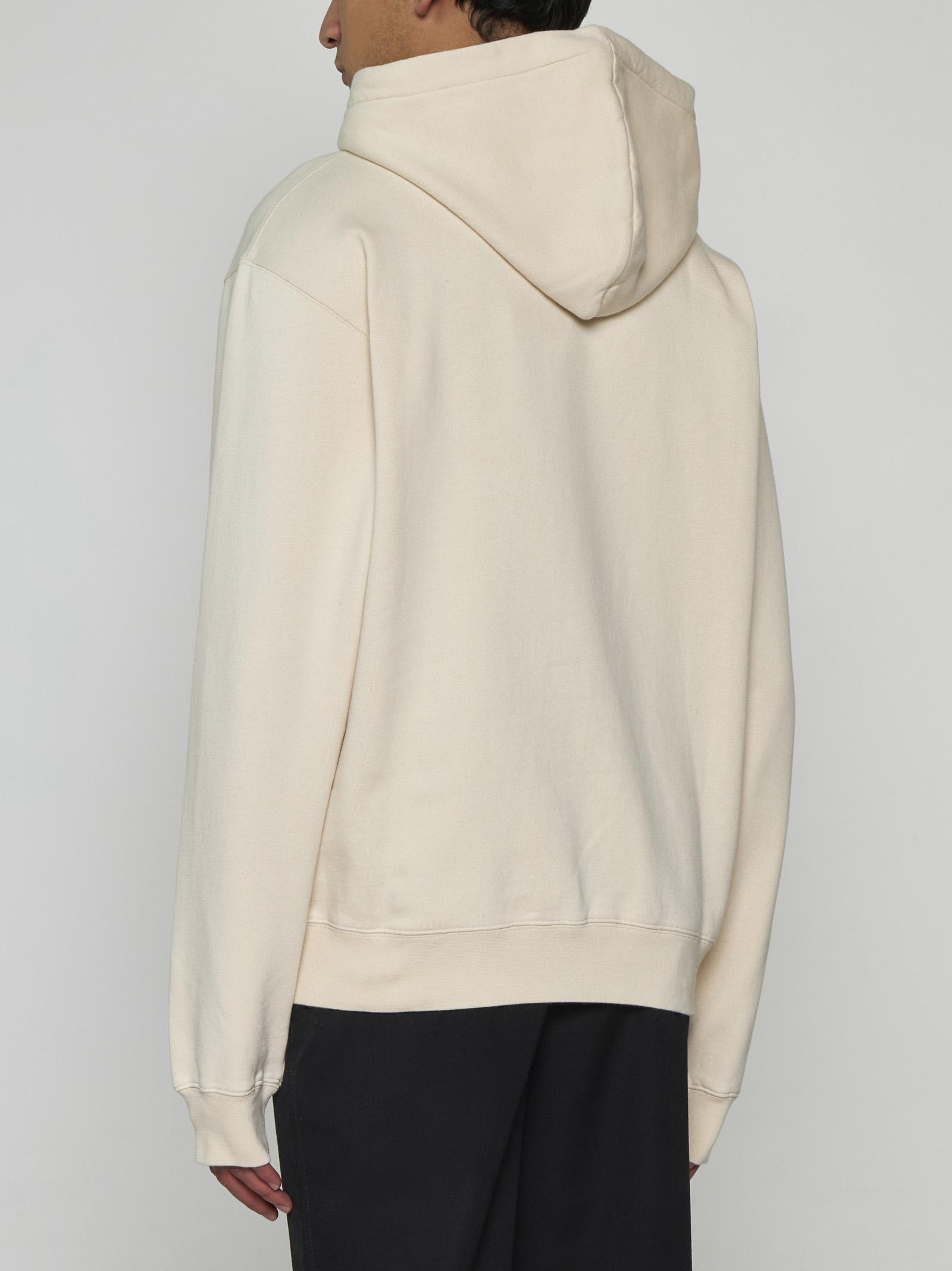 Shop Jacquemus Gros Grain Cotton Hoodie In Beige