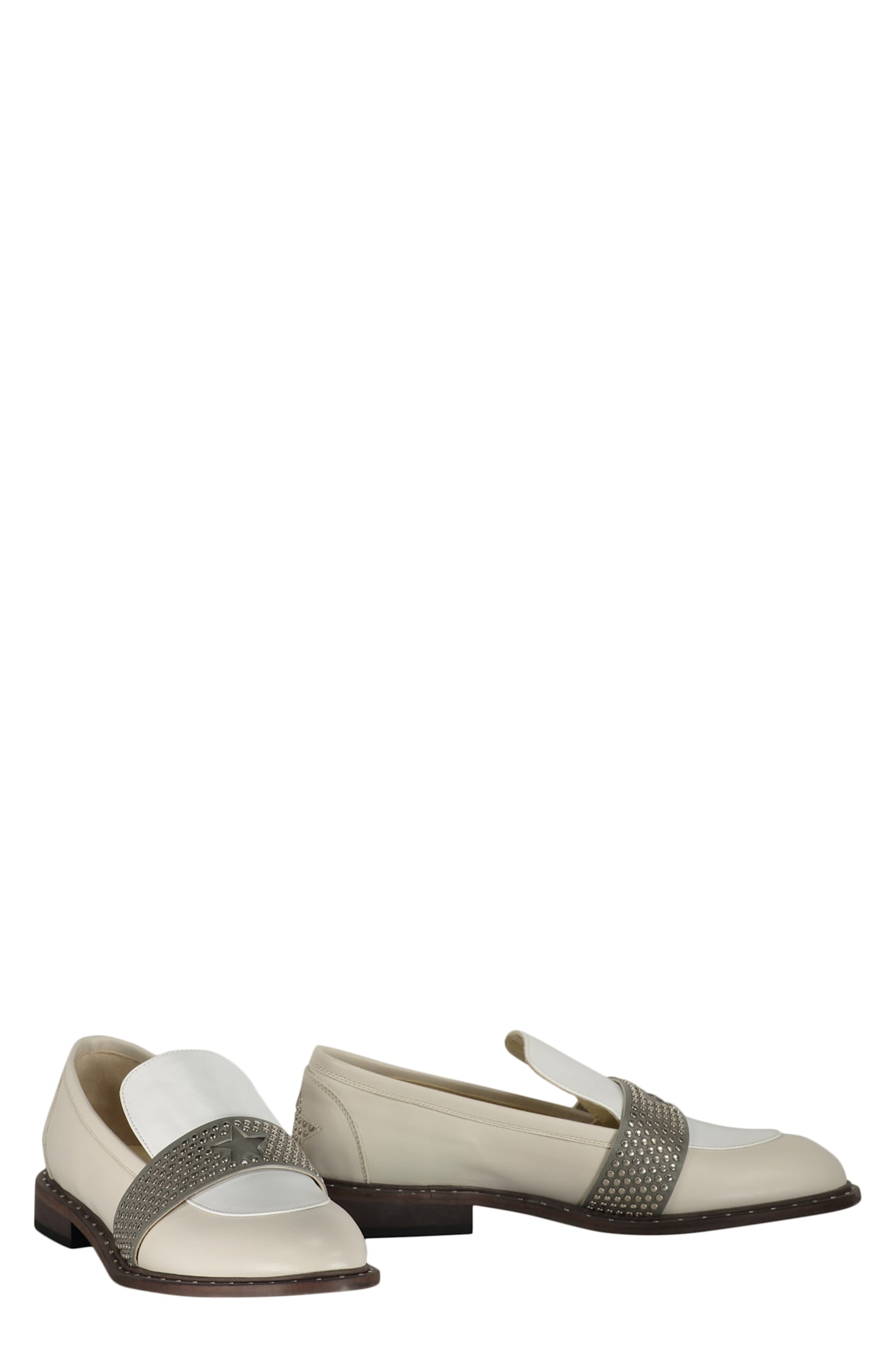 Lorena Antoniazzi Leather Loafers In Ivory