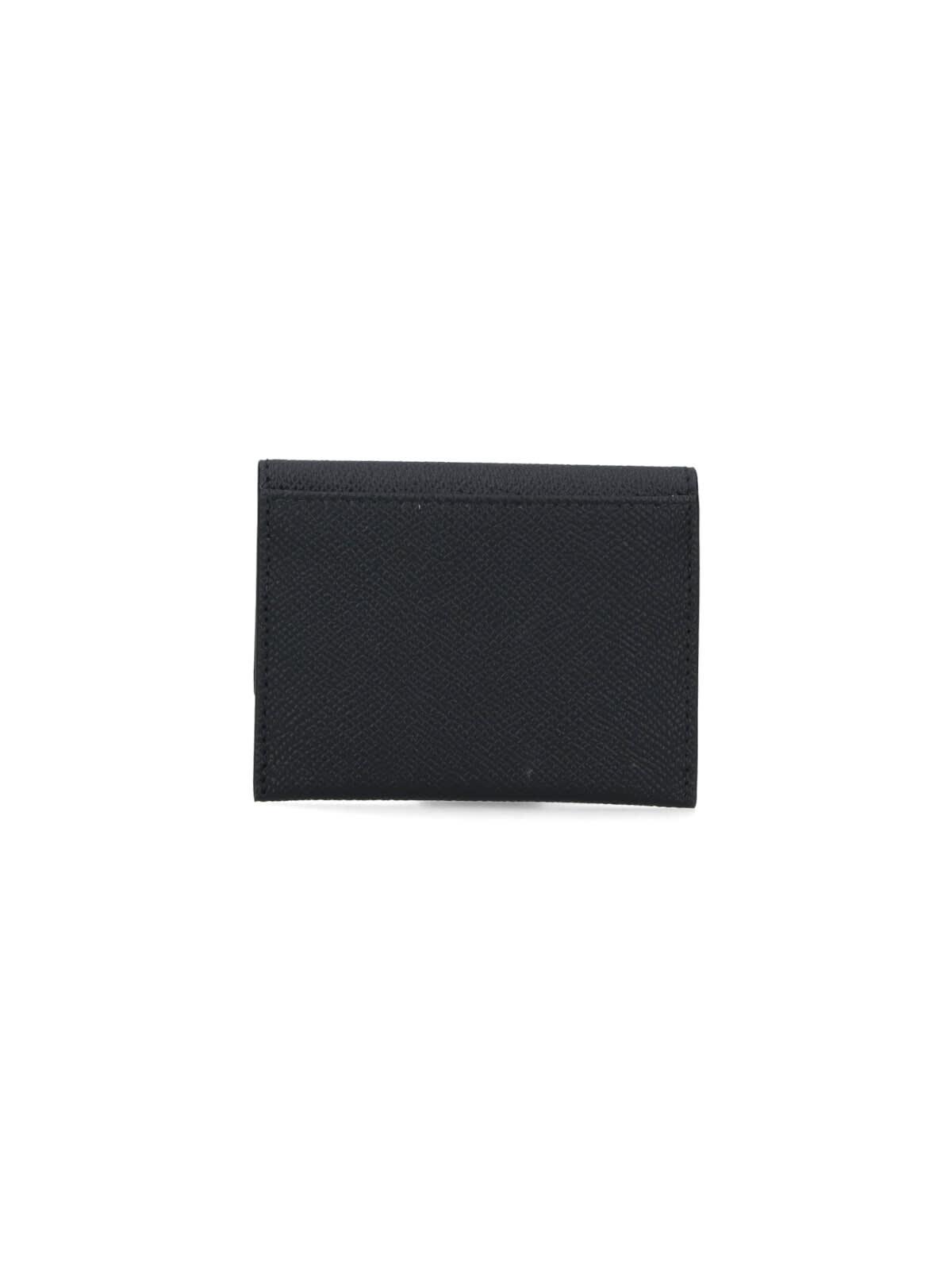 Ferragamo Gancini Tri-fold Leather Wallet In Black