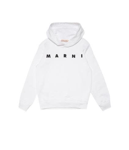 Shop Marni Felpa Con Logo In White