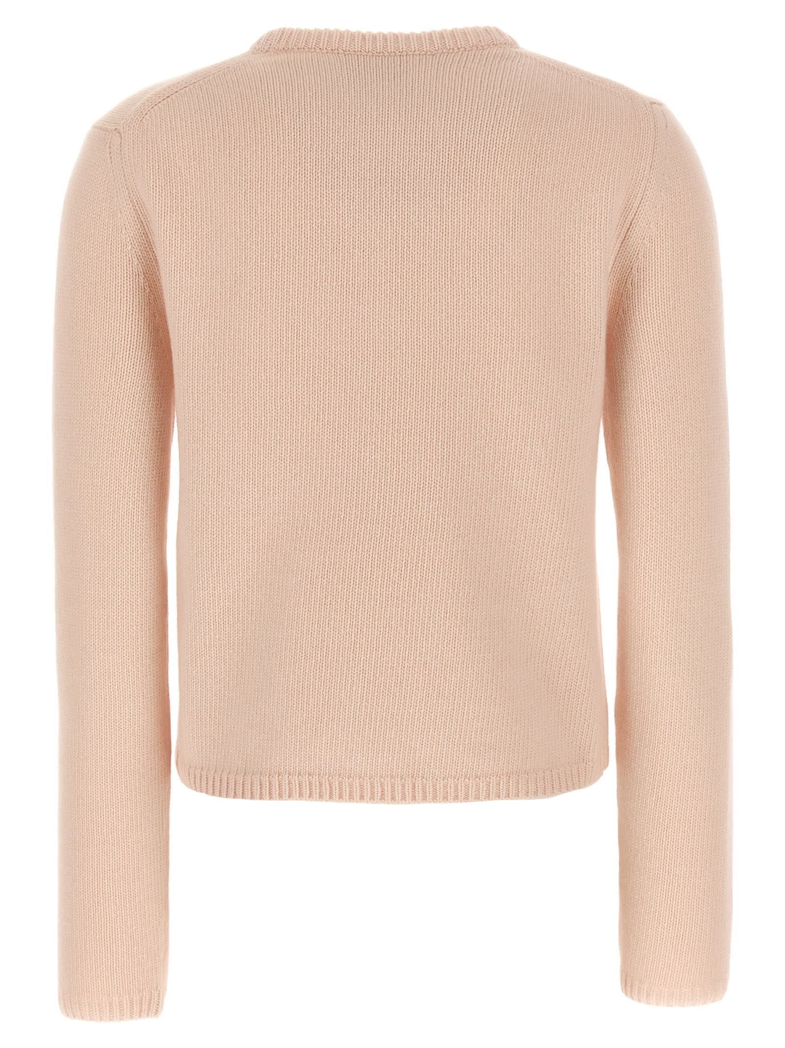Moncler L And Cashmere Sweater With Logo In Pink