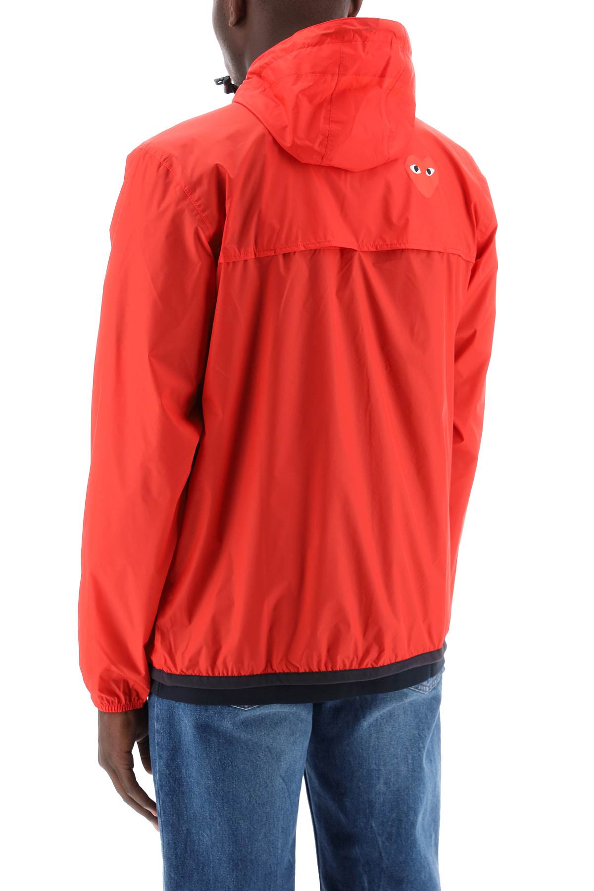 Shop Comme Des Garçons Play X K-way Ripstop Jacket In Red (red)