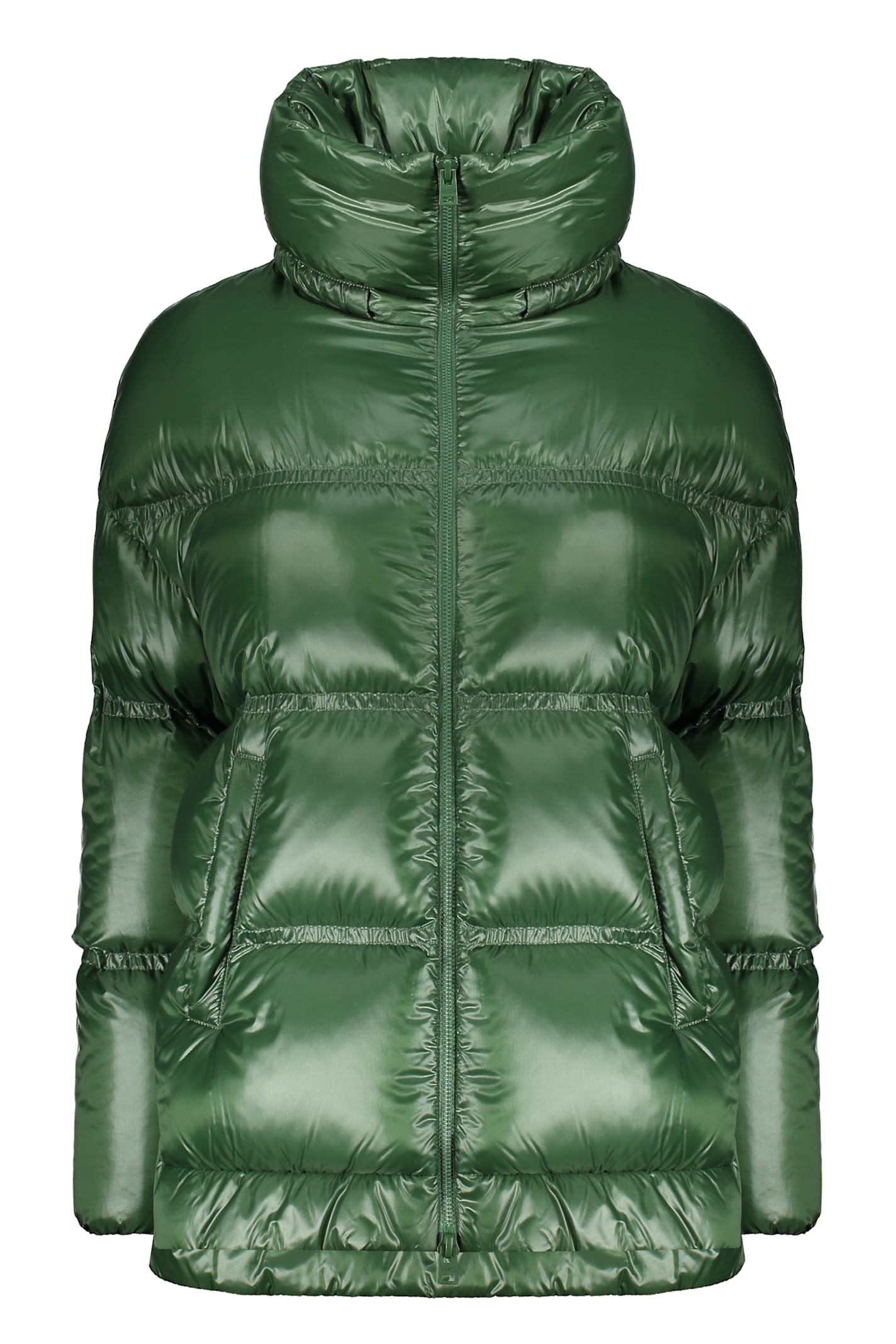 Shop Herno Full Zip Down Jacket In Green