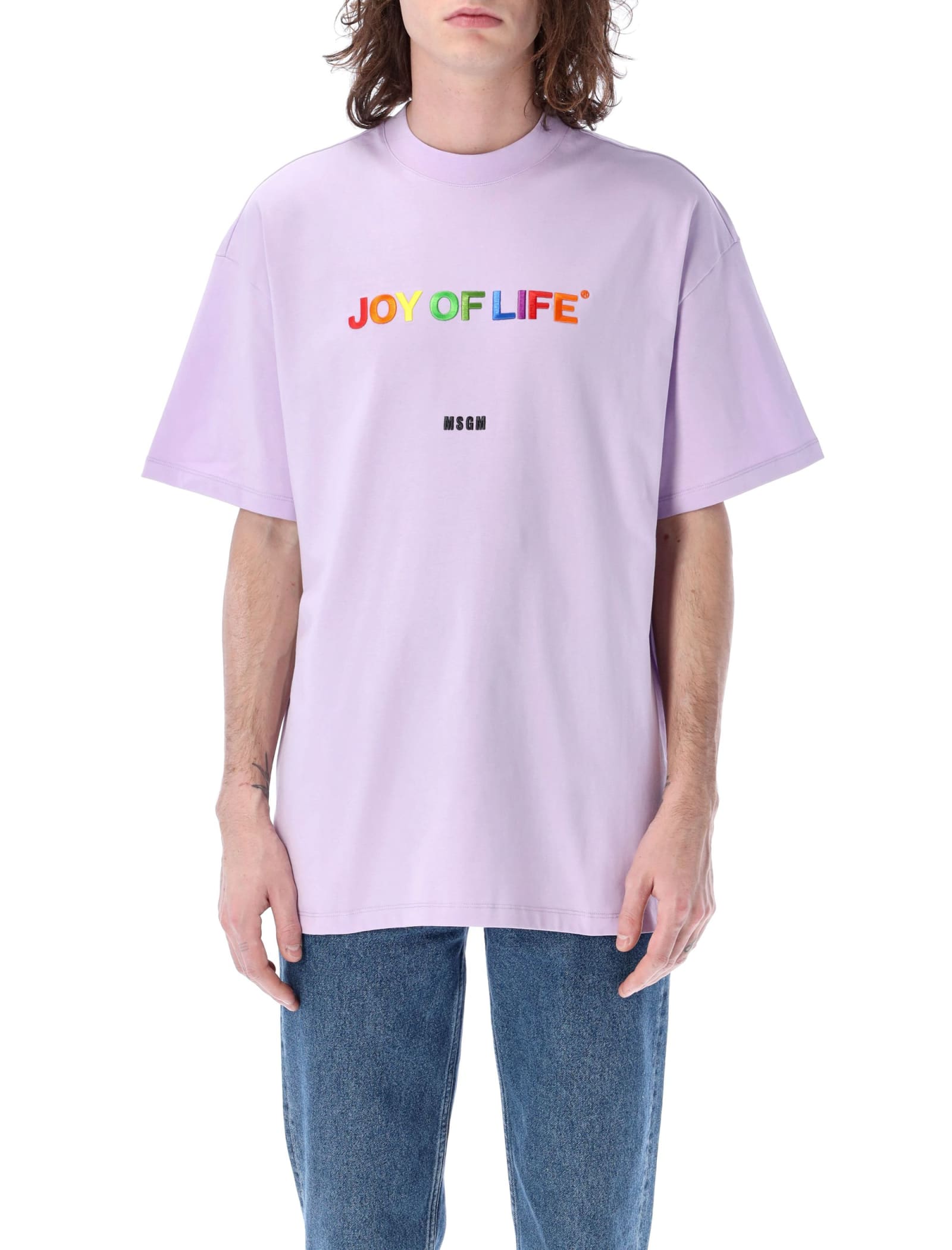MSGM Joy Of Life Embroidery T-shirt