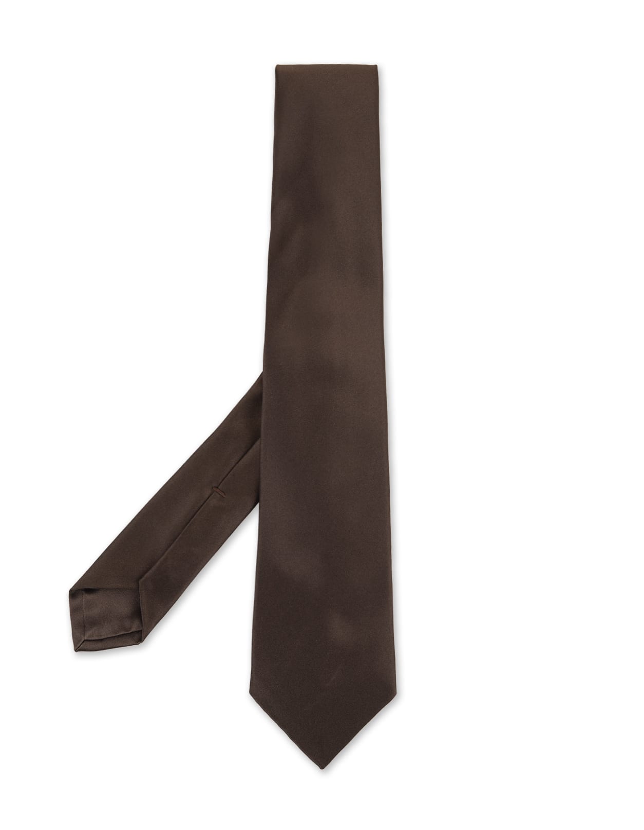 Shop Kiton Brown Silk Tie