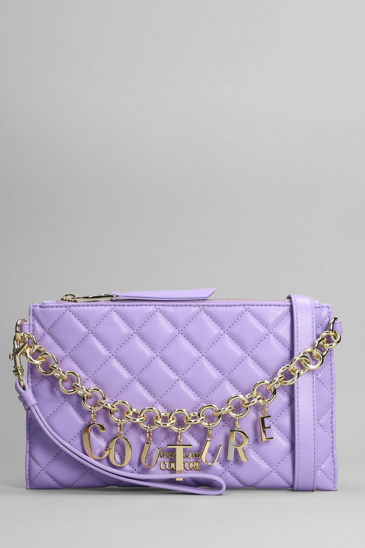 Versace Jeans Couture Clutch In Viola Faux Leather