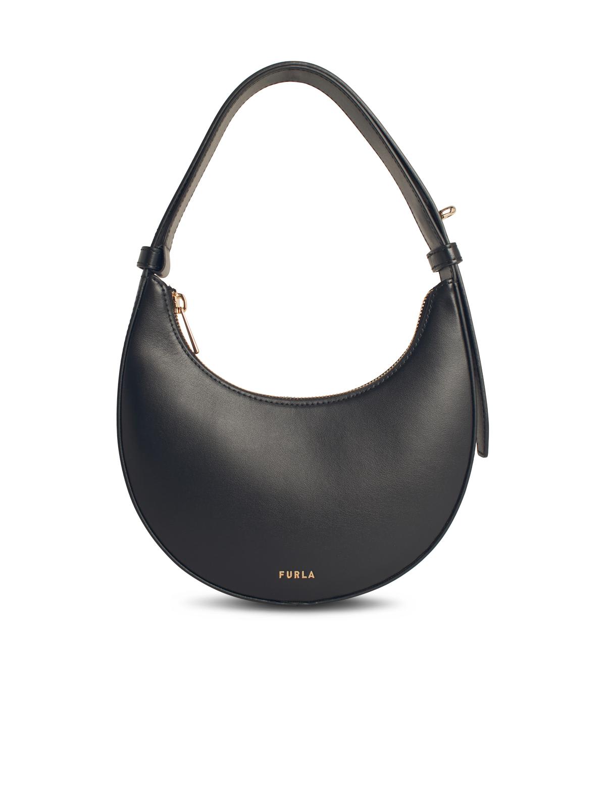 Furla Delizia Mini Bag In Black Leather In Black